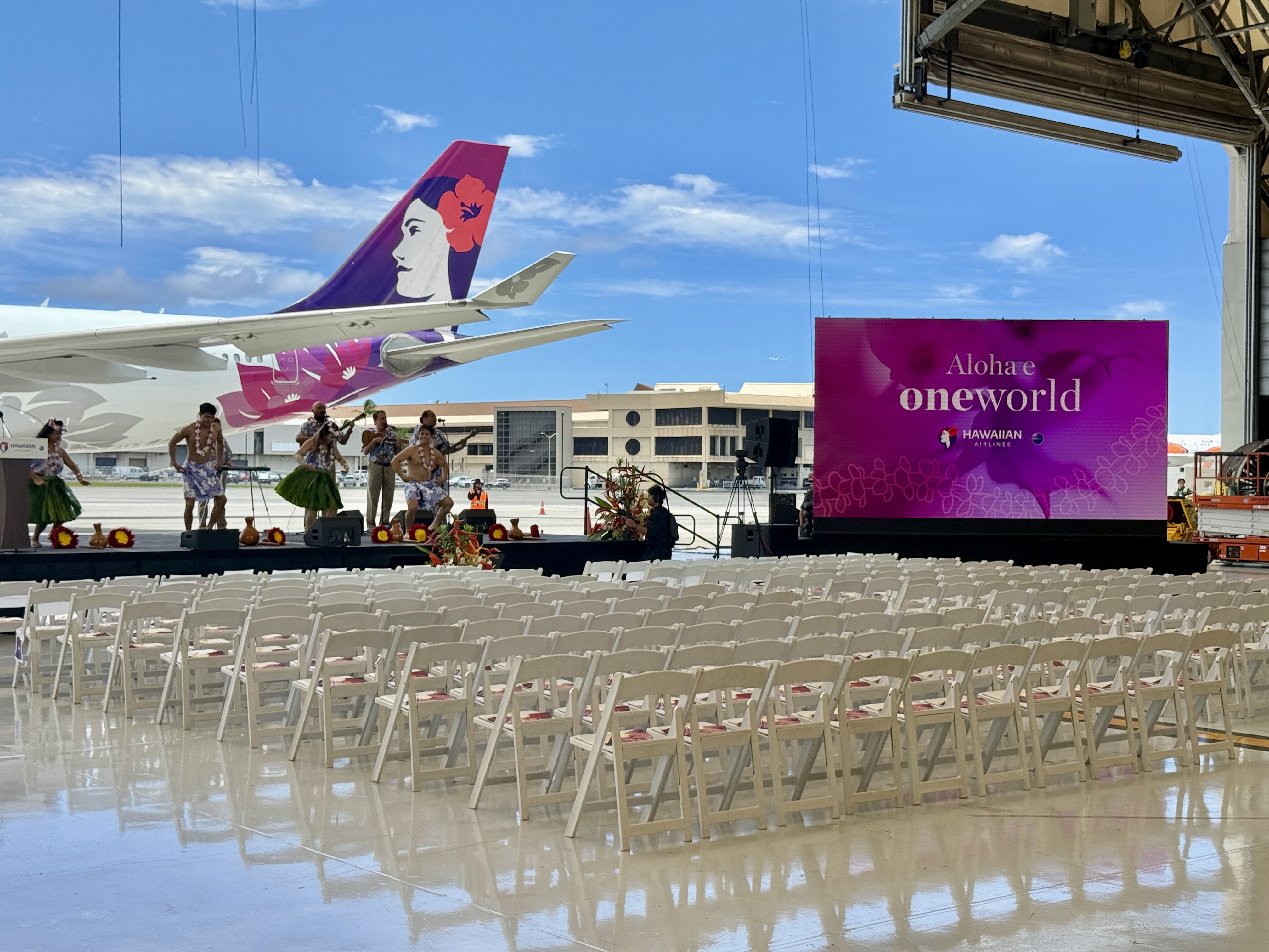 Hawaiian Airlines HNL Event Performers With A330 Tail Hawaiian Airlines HNL Event Performers With A330 Tail