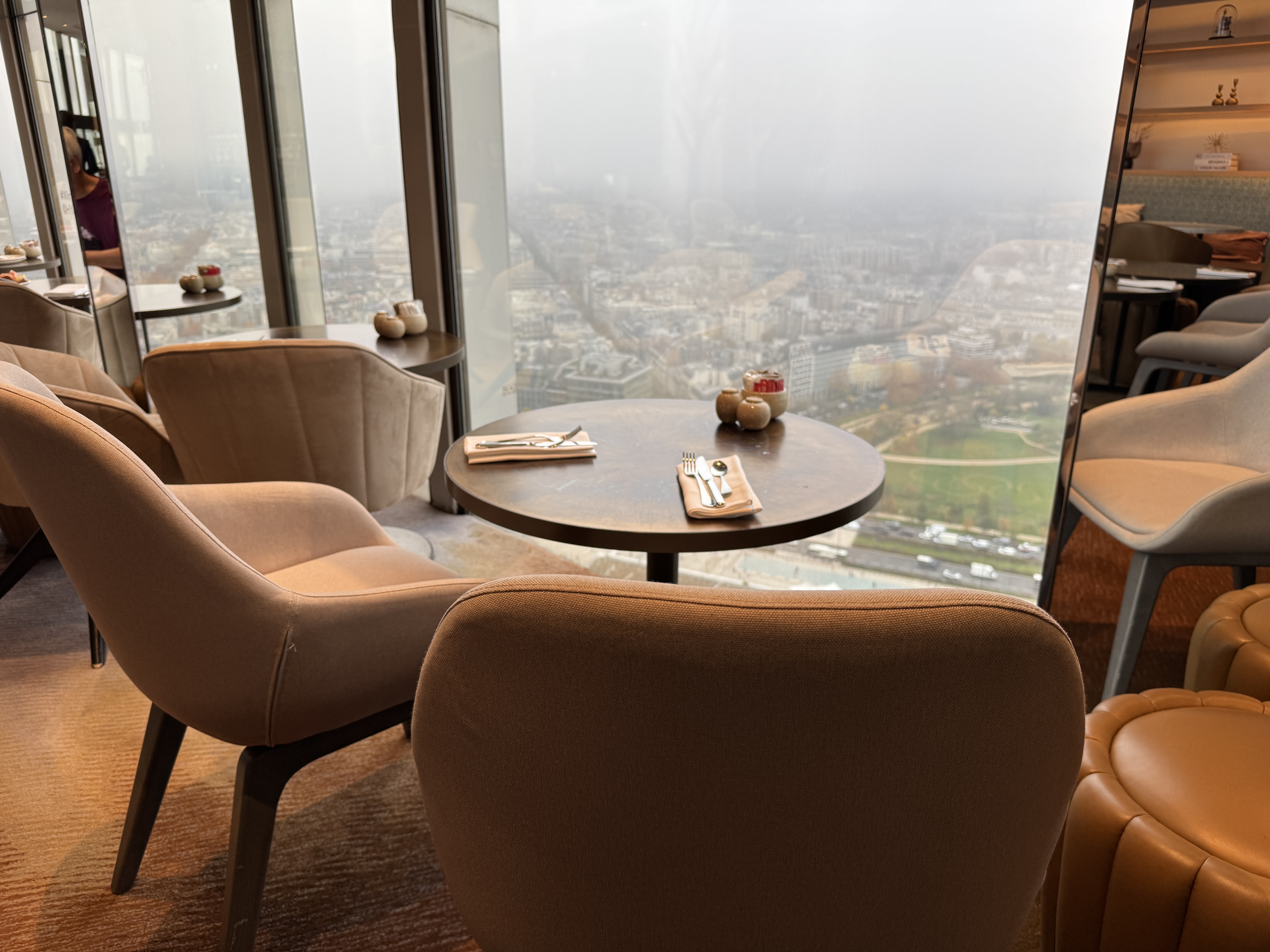 Hyatt Regency Paris Etoile Regency Club breakfast window seat Hyatt Regency Paris Etoile Regency Club breakfast window seat