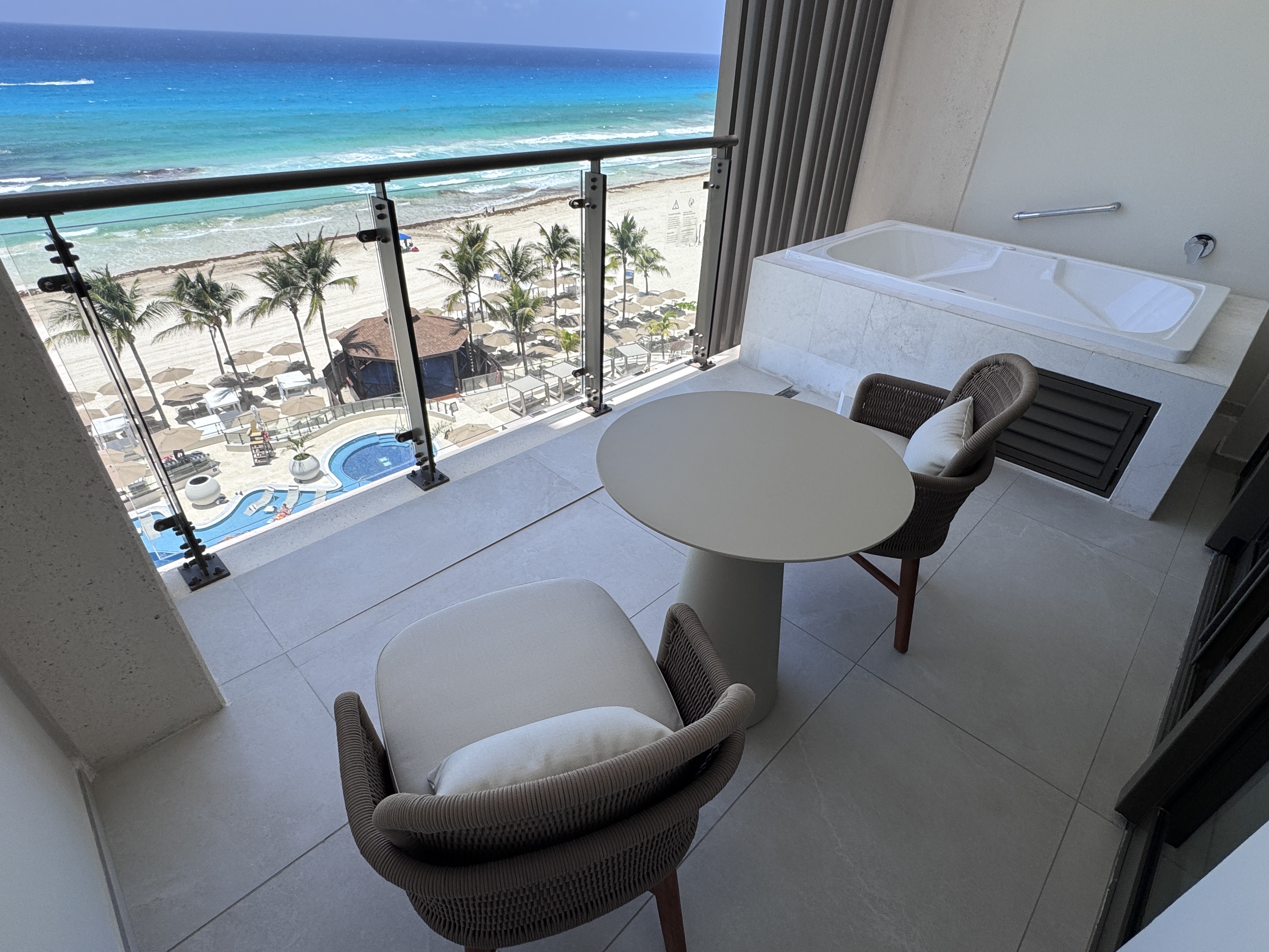 Hyatt Zilara Cancun Balcony Table Bathtub View