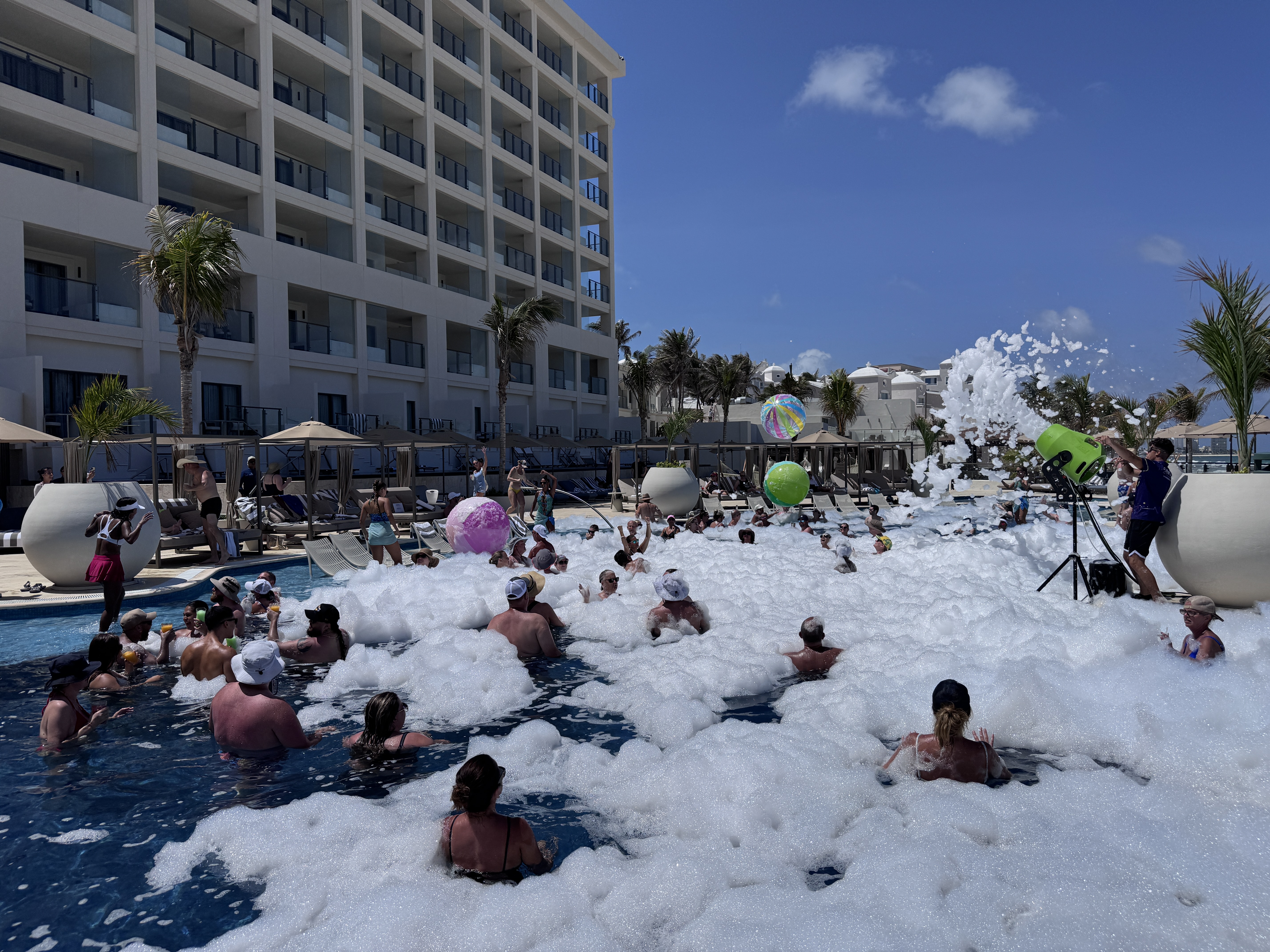 Hyatt Zilara Cancun Foam Party Pool Guests Hyatt Zilara Cancun Foam Party Pool Guests