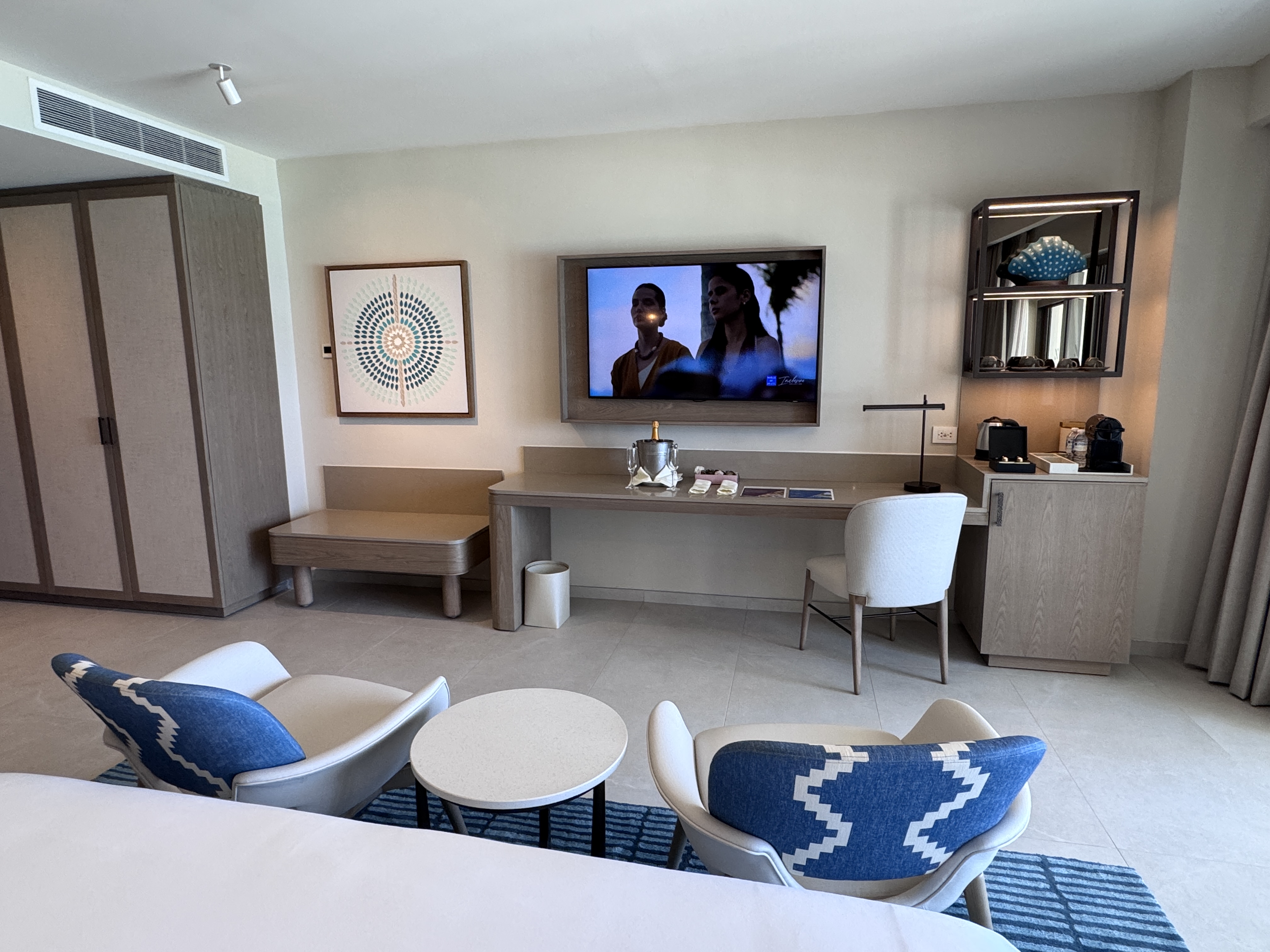 Hyatt Zilara Cancun Living Area Desk Television