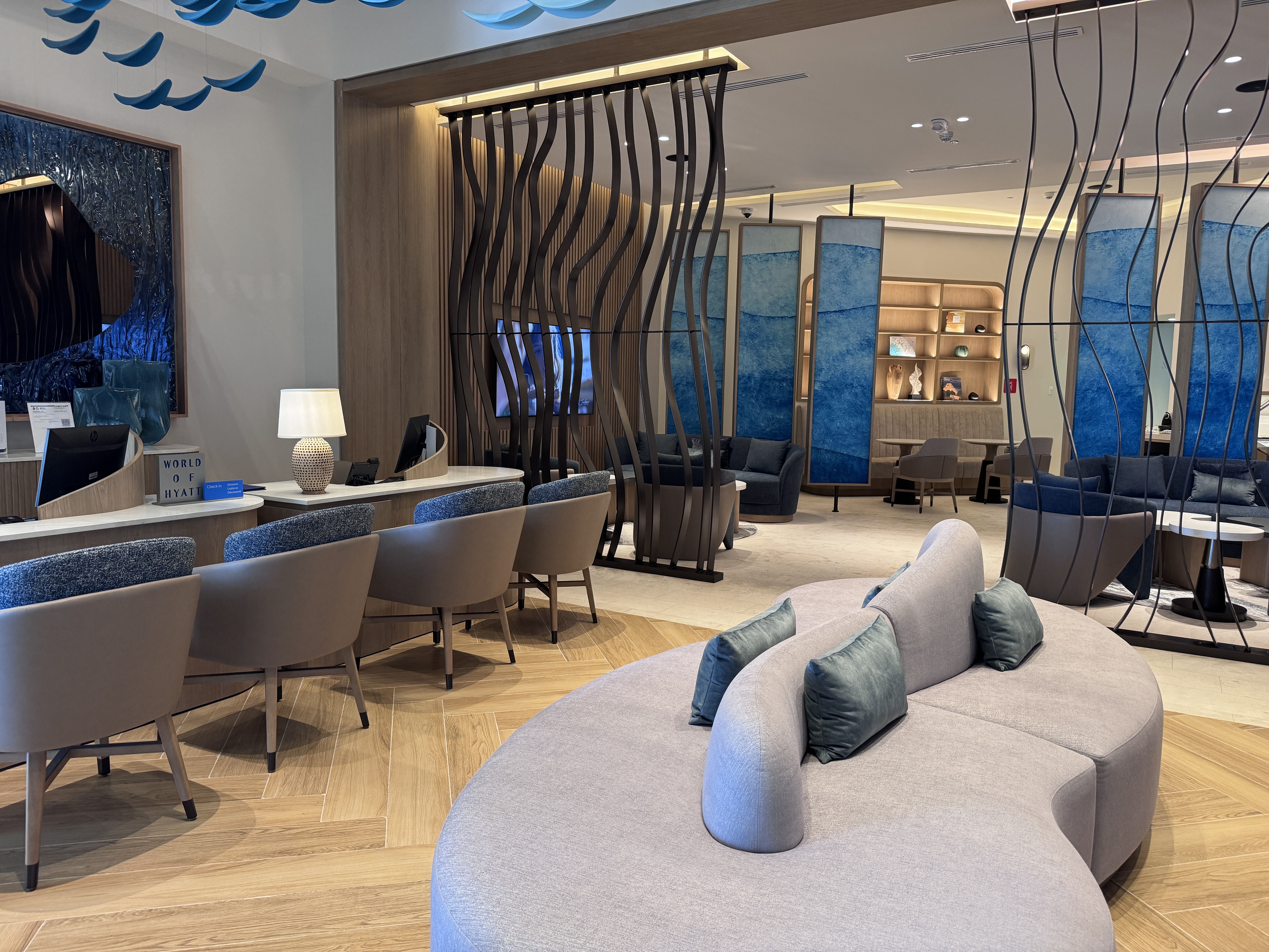 Hyatt Zilara Cancun Lounge Seating Blue Art