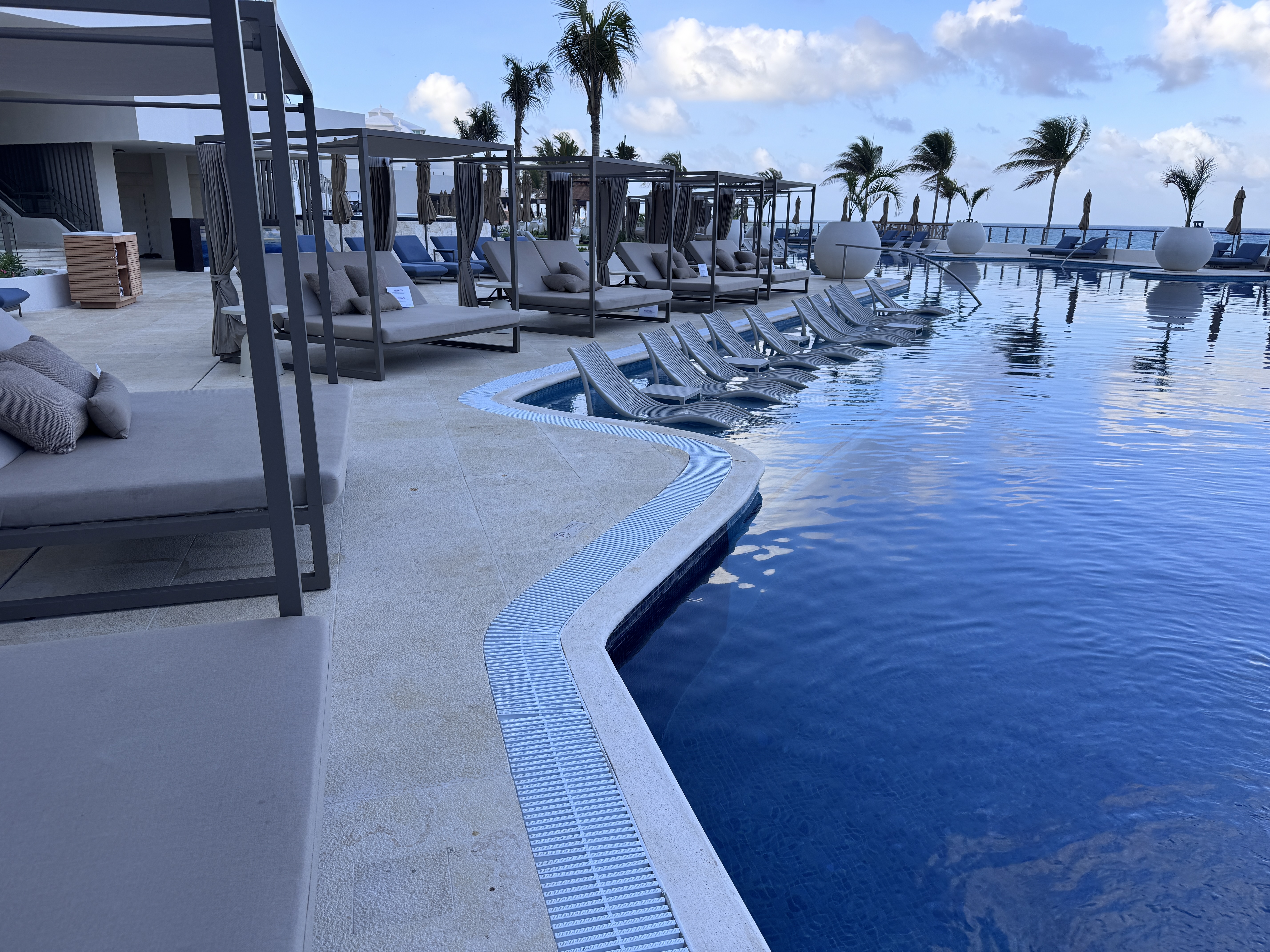 Hyatt Zilara Cancun Pool Edge Loungers View