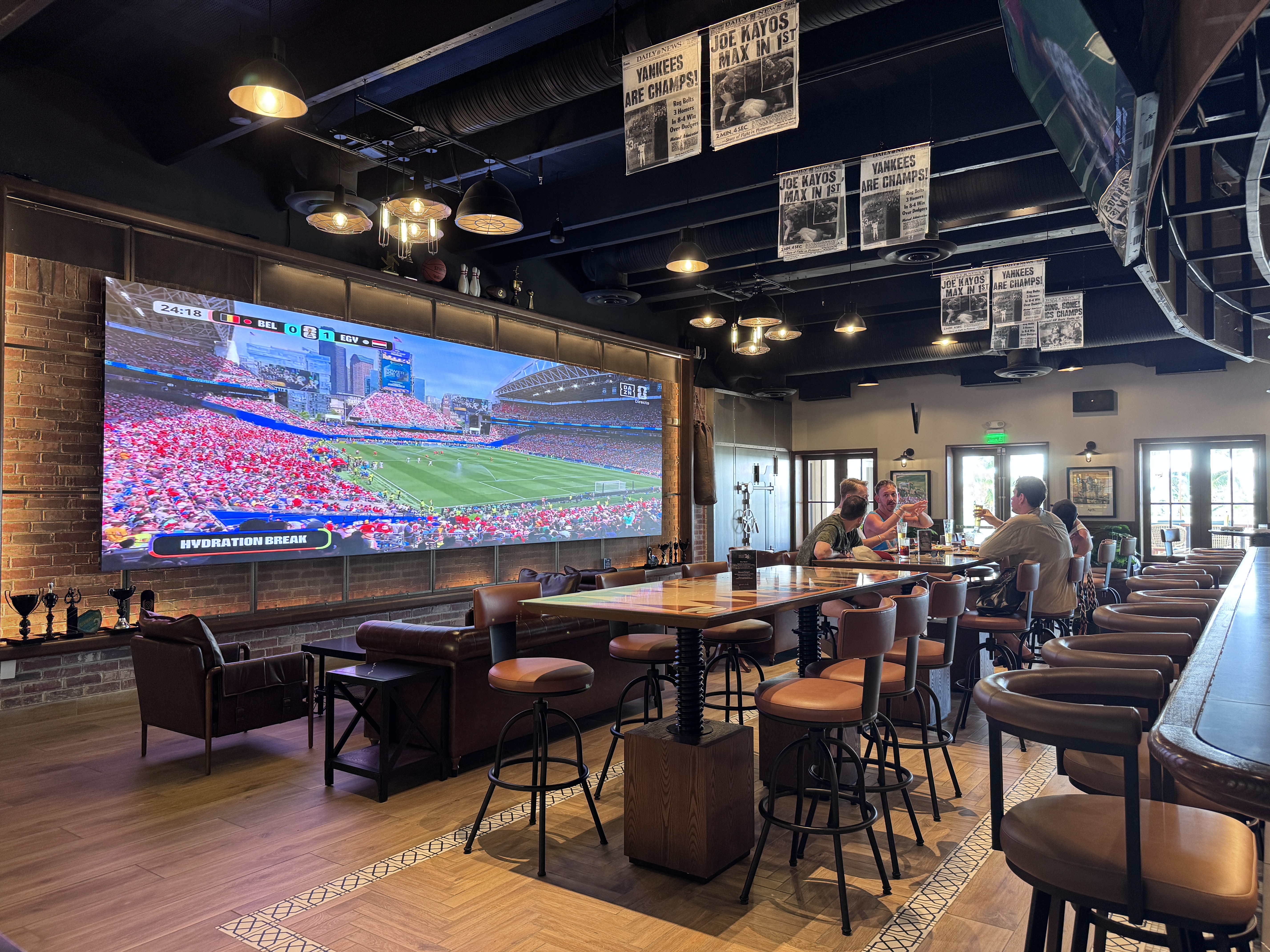 Hyatt Zilara Cancun Sports Bar Seating Screen