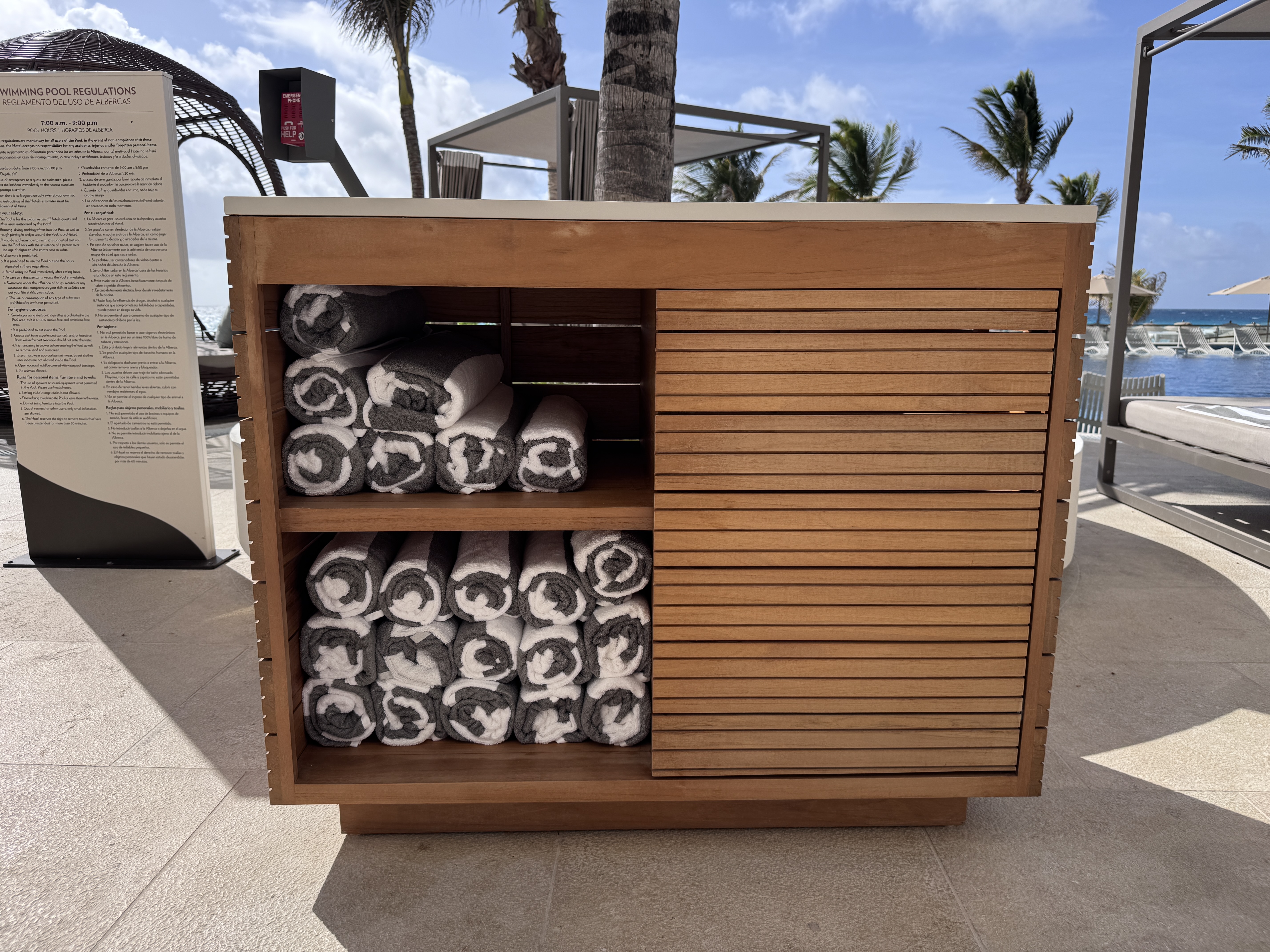 Hyatt Zilara Cancun Towel Storage Cabinet Poolside Hyatt Zilara Cancun Towel Storage Cabinet Poolside
