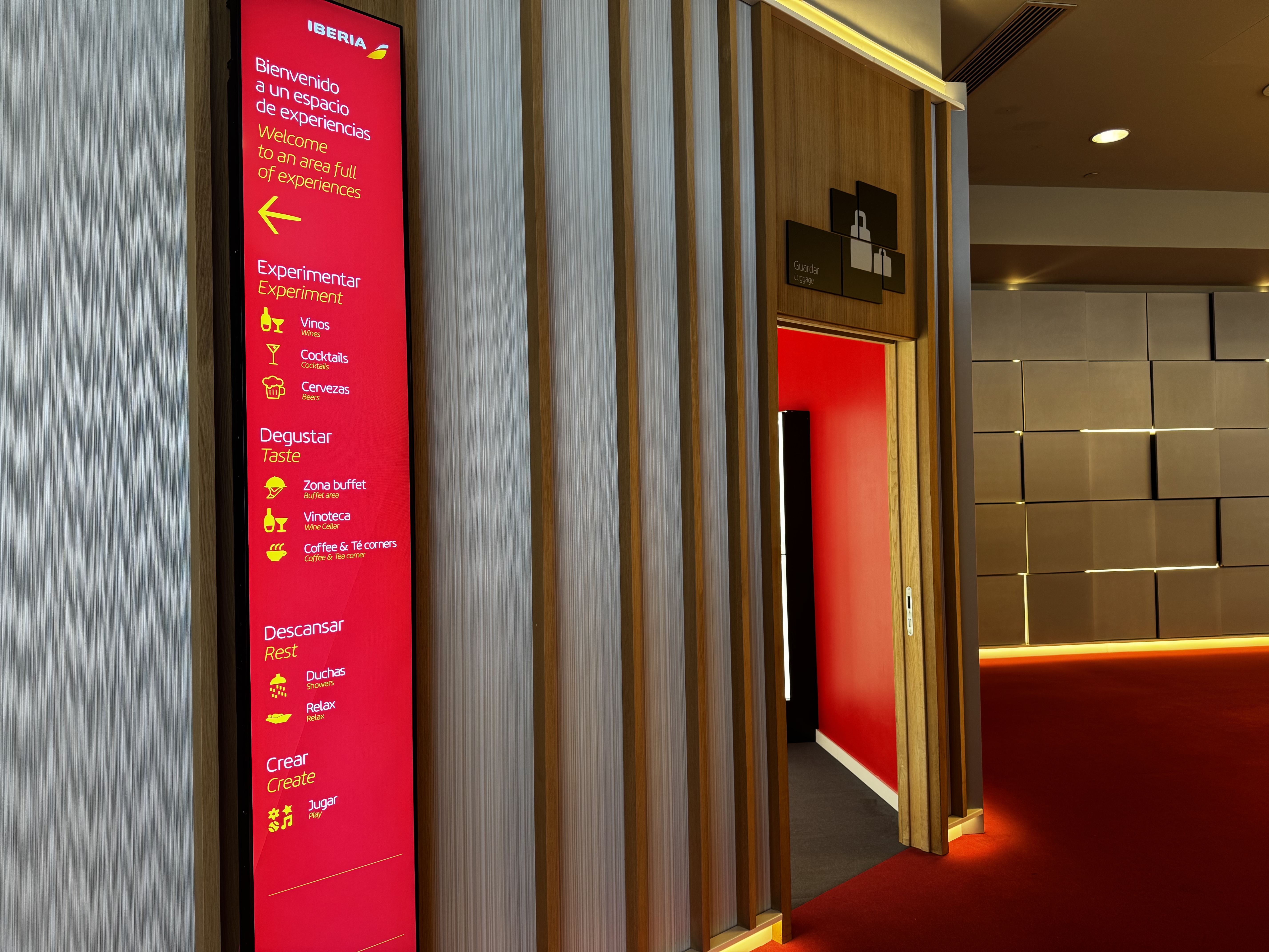Iberia Velazquez Lounge Madrid MAD signs Iberia Velazquez Lounge Madrid MAD signs