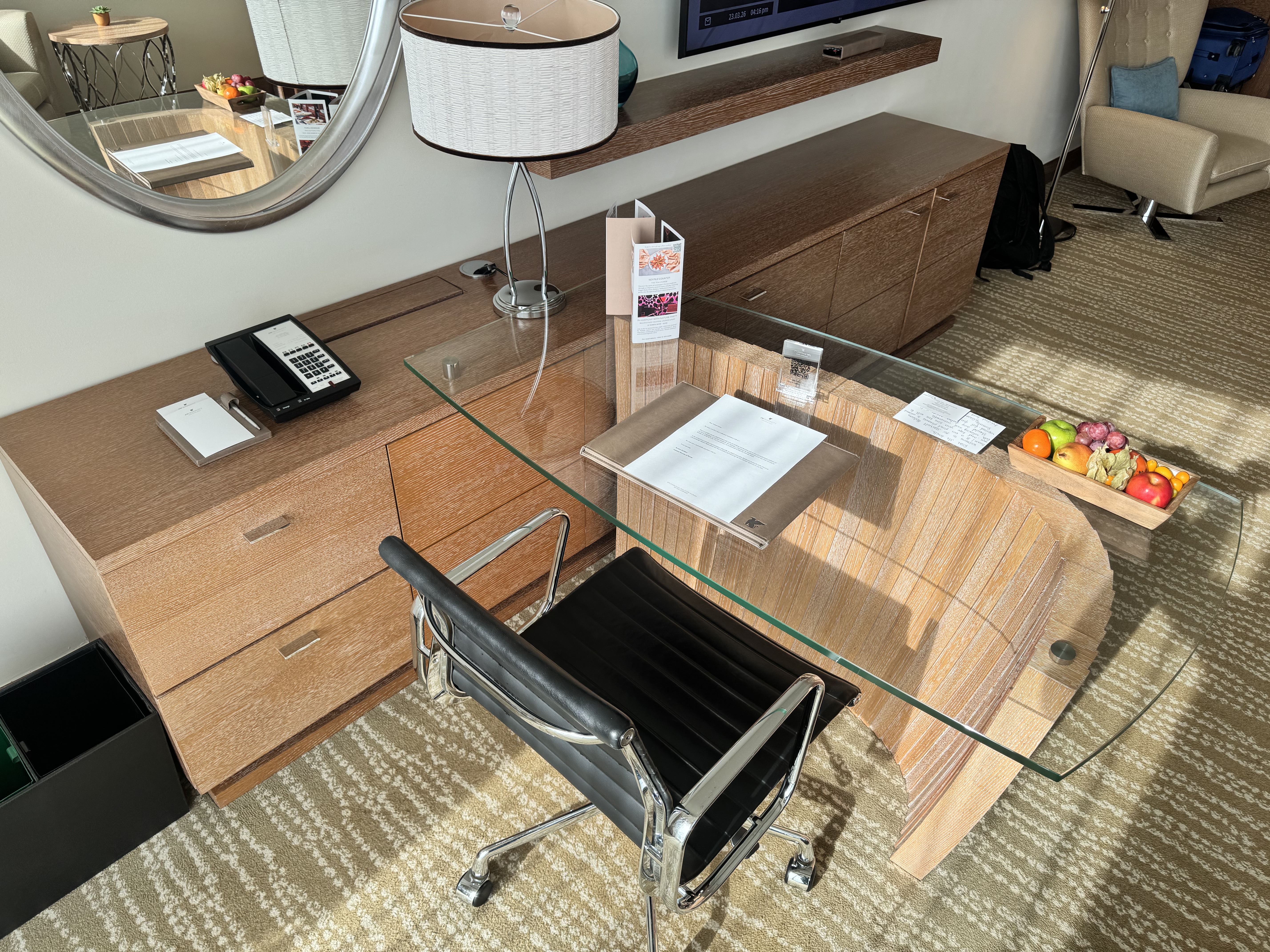 JW Marriott Absheron Baku Bedroom Desk Overhead