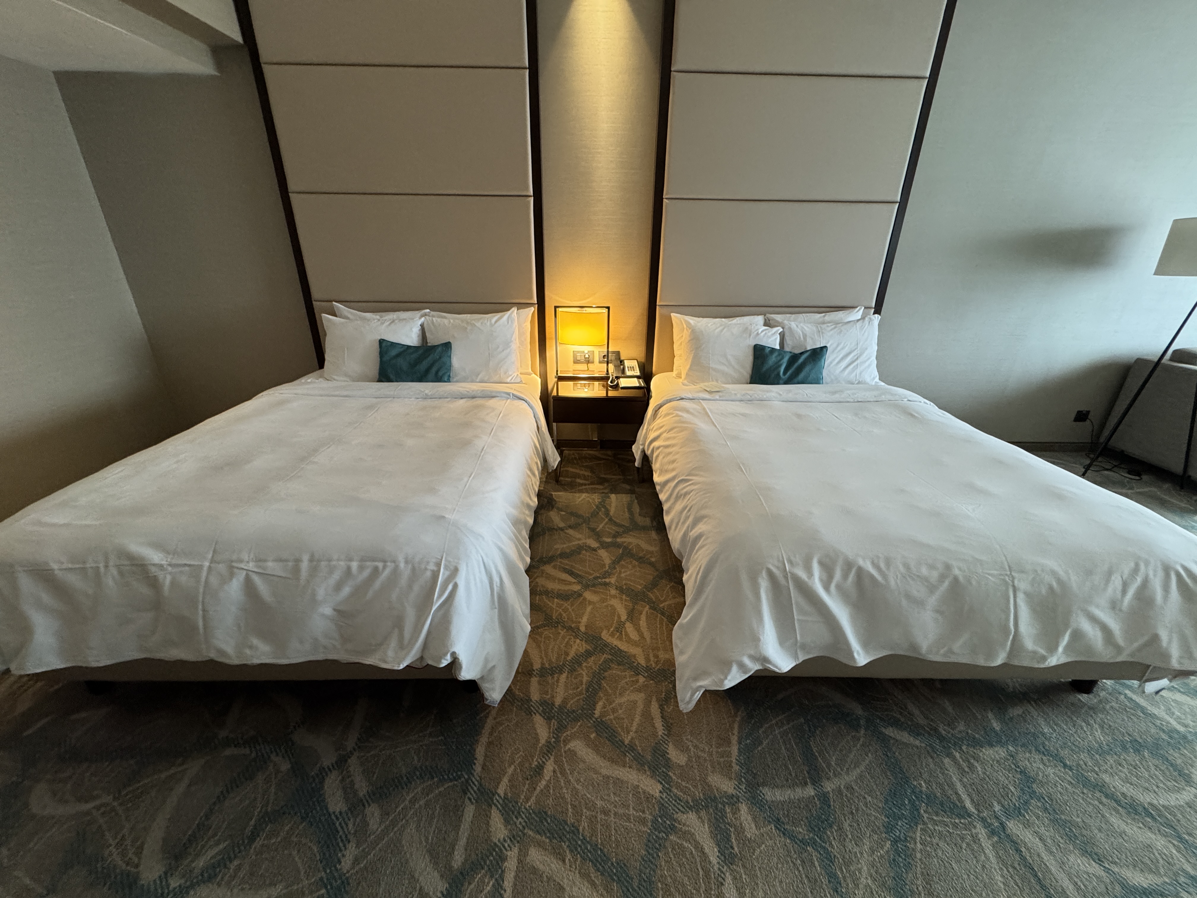 JW Marriott Bucharest Grand Hotel Executive Grand Room beds front view JW Marriott Bucharest Grand Hotel Executive Grand Room beds front view
