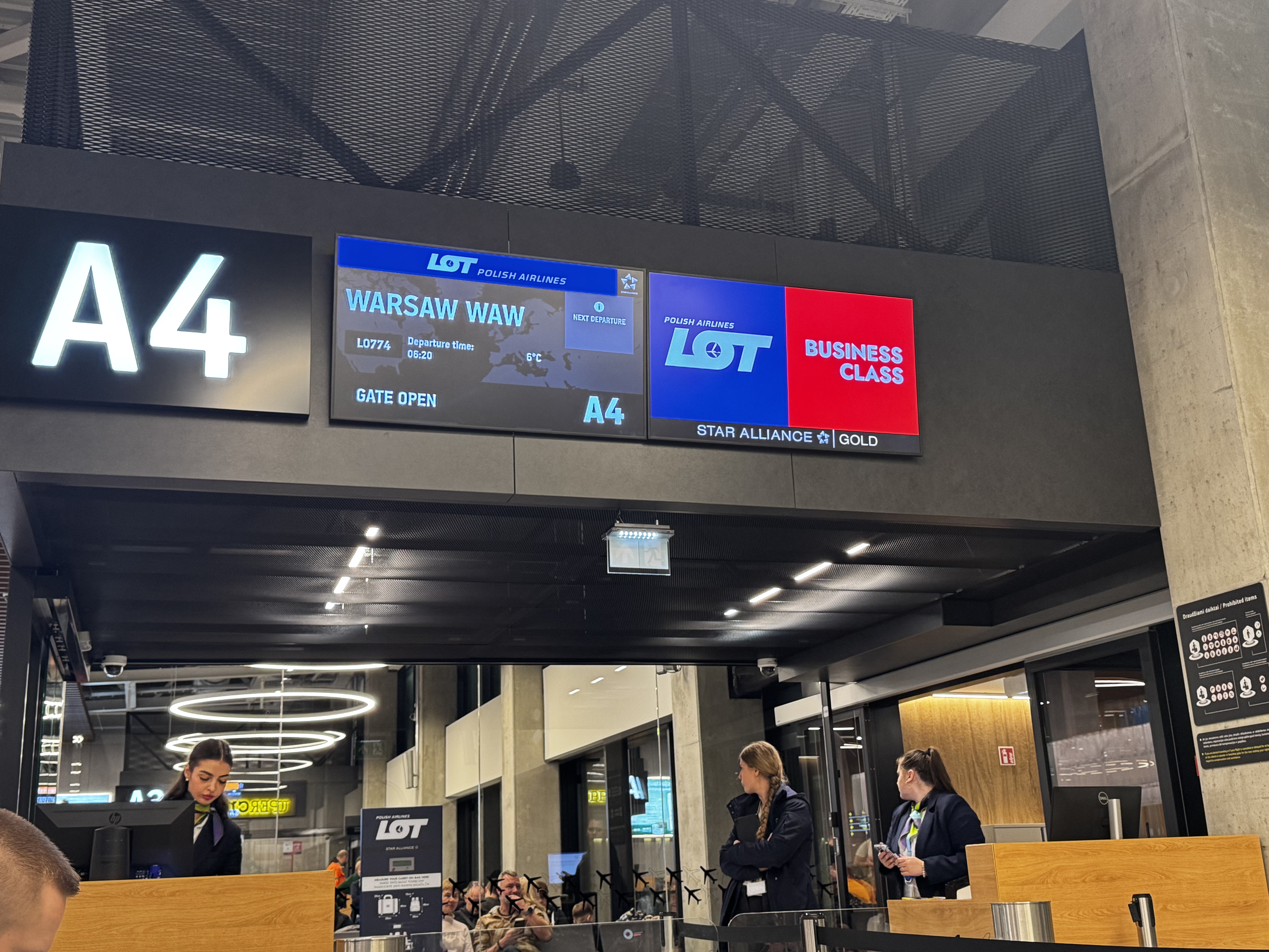 LOT Polish boarding area Vilnius VNO