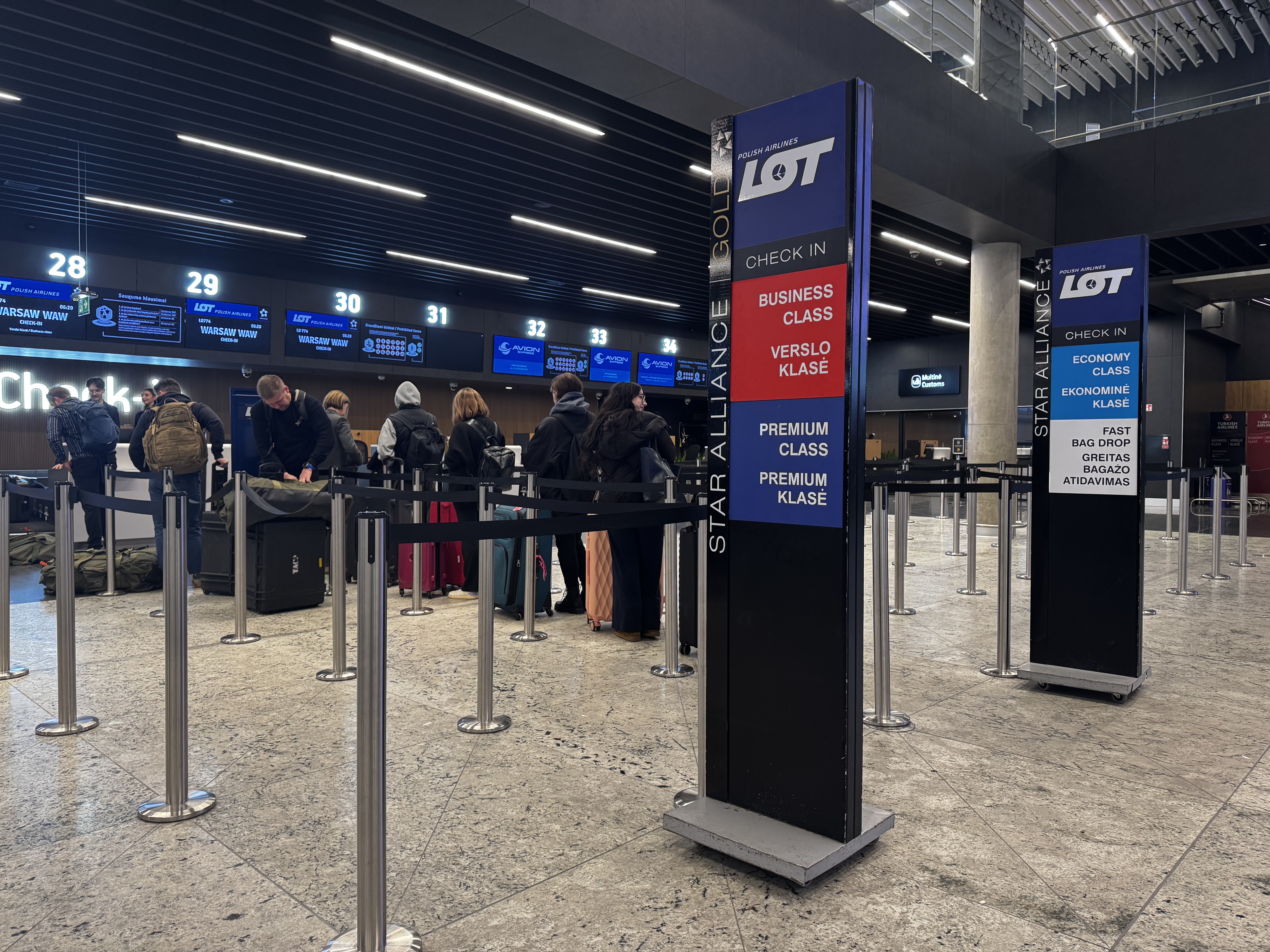 LOT Polish check in area Vilnius VNO
