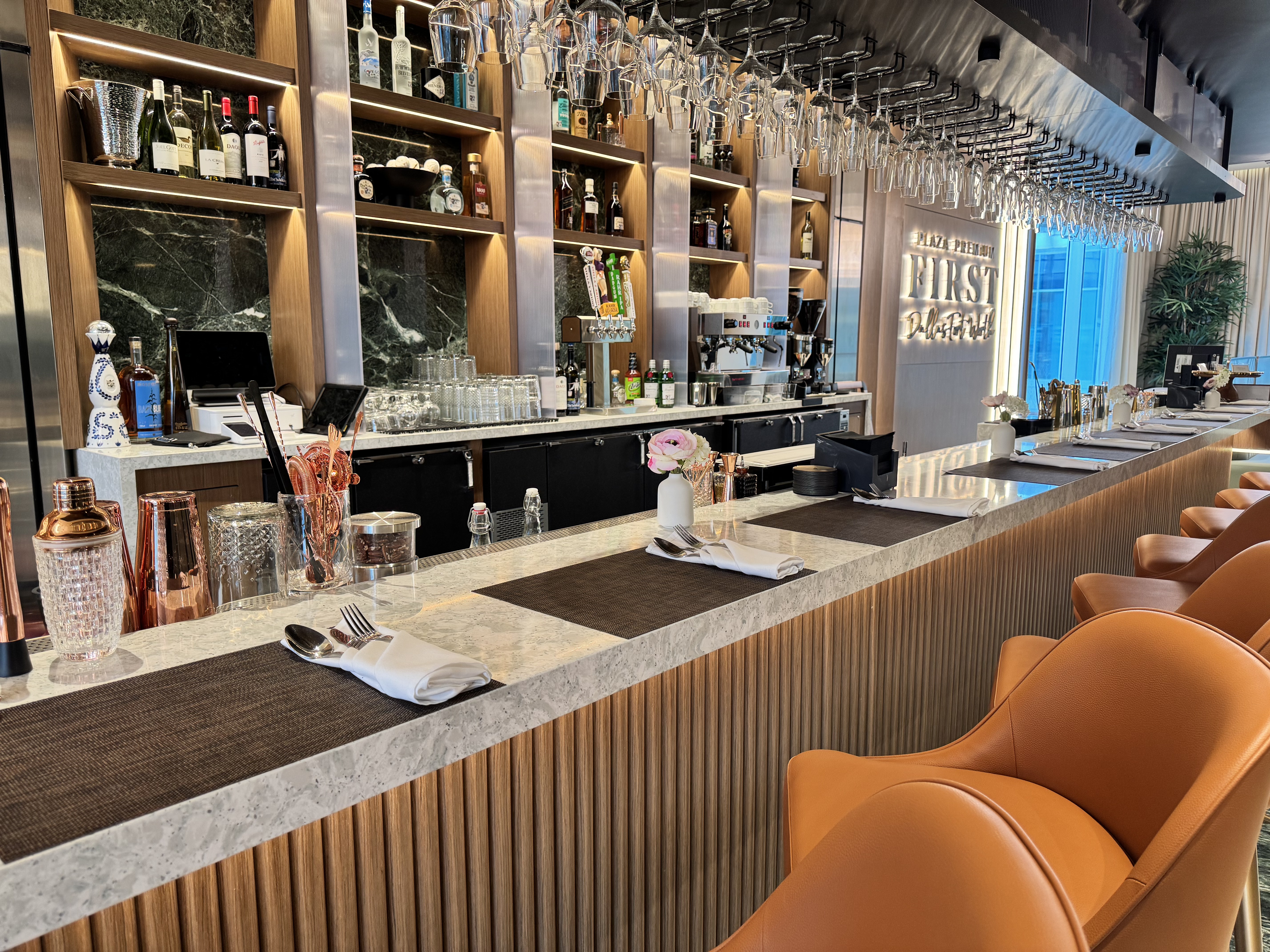 Plaza Premium First DFW Bar Counter