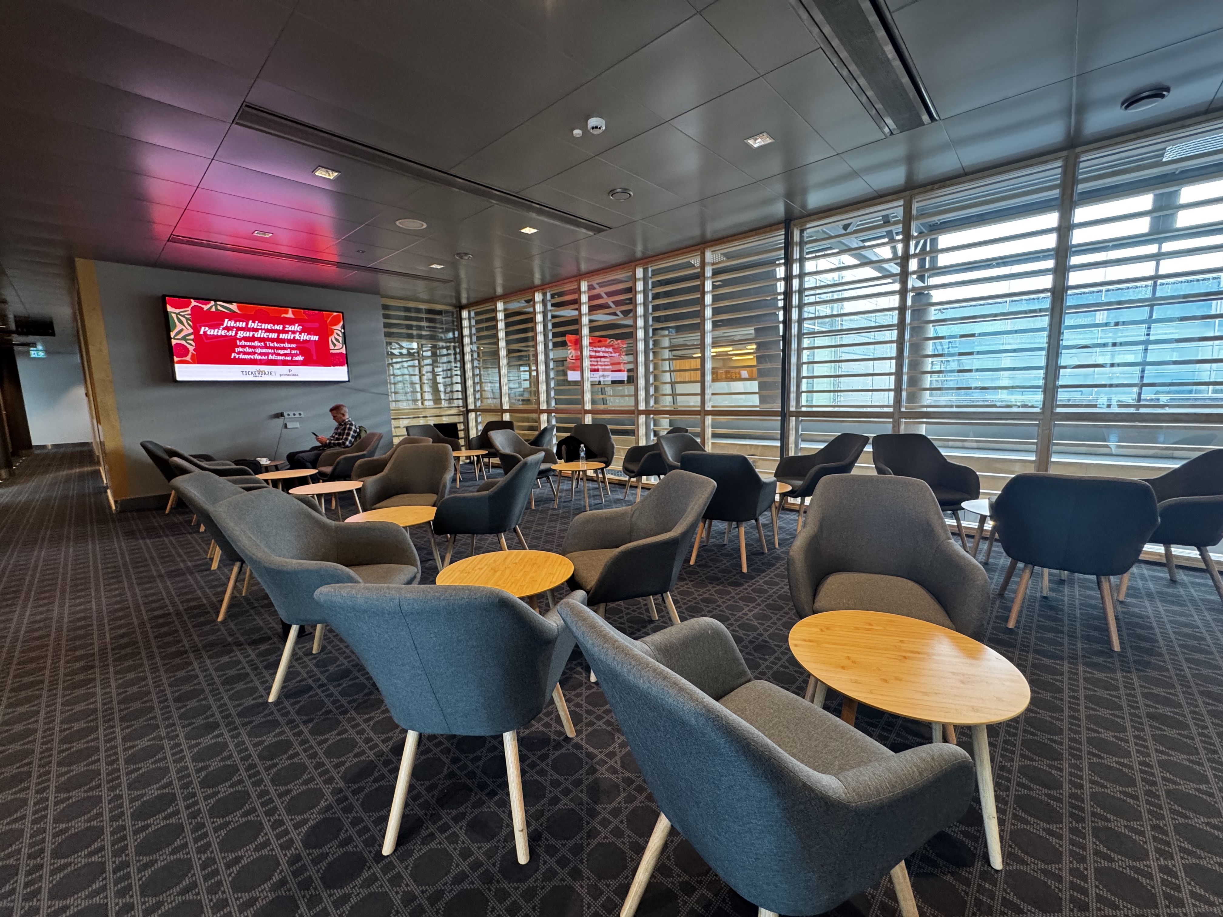 Primeclass Lounge Riga RIX seating over concourse Primeclass Lounge Riga RIX seating over concourse