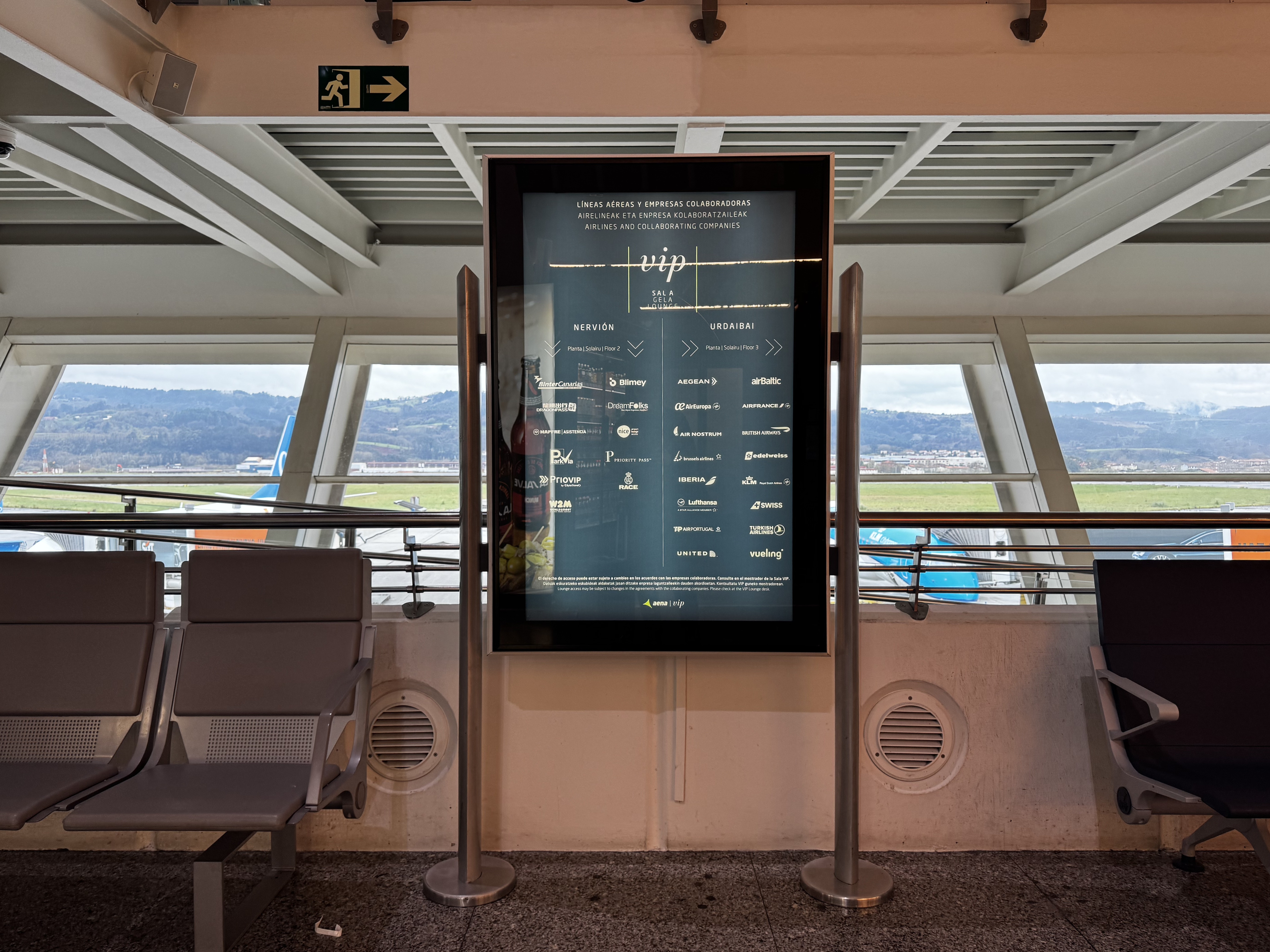 Sala VIP Lounge Bilbao Directory Screen