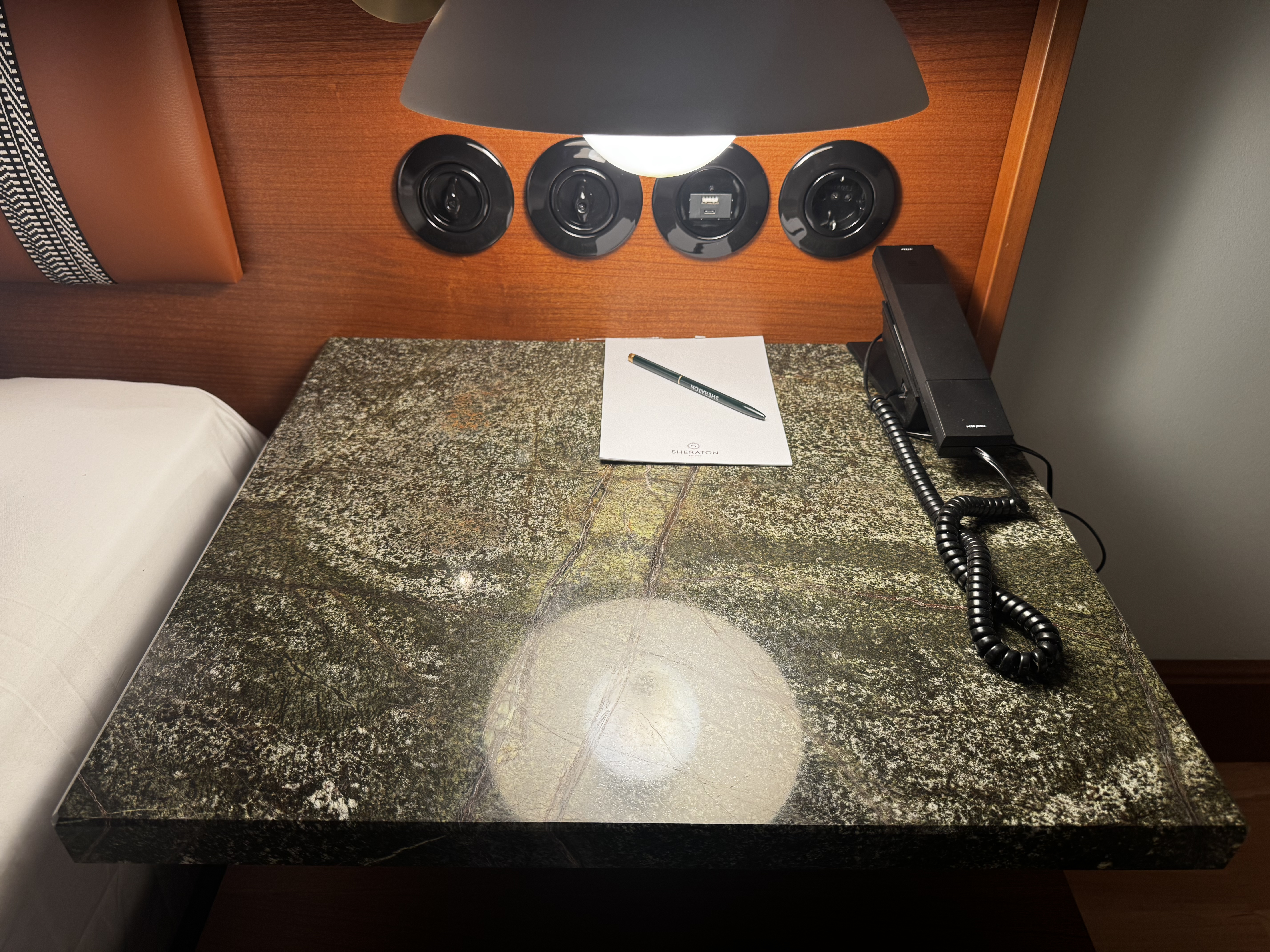 Sheraton Stockholm Hotel bedroom night stand