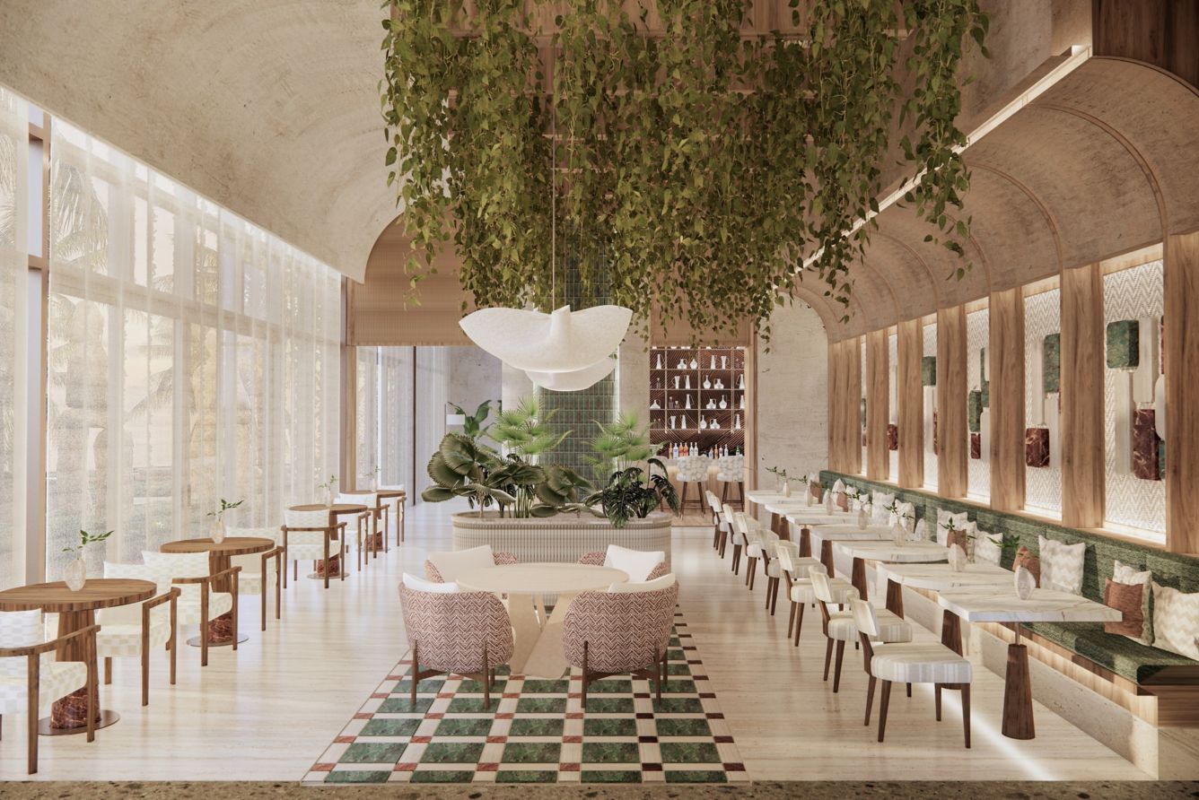 St Regis Costa Mujeres dining rendering St Regis Costa Mujeres dining rendering
