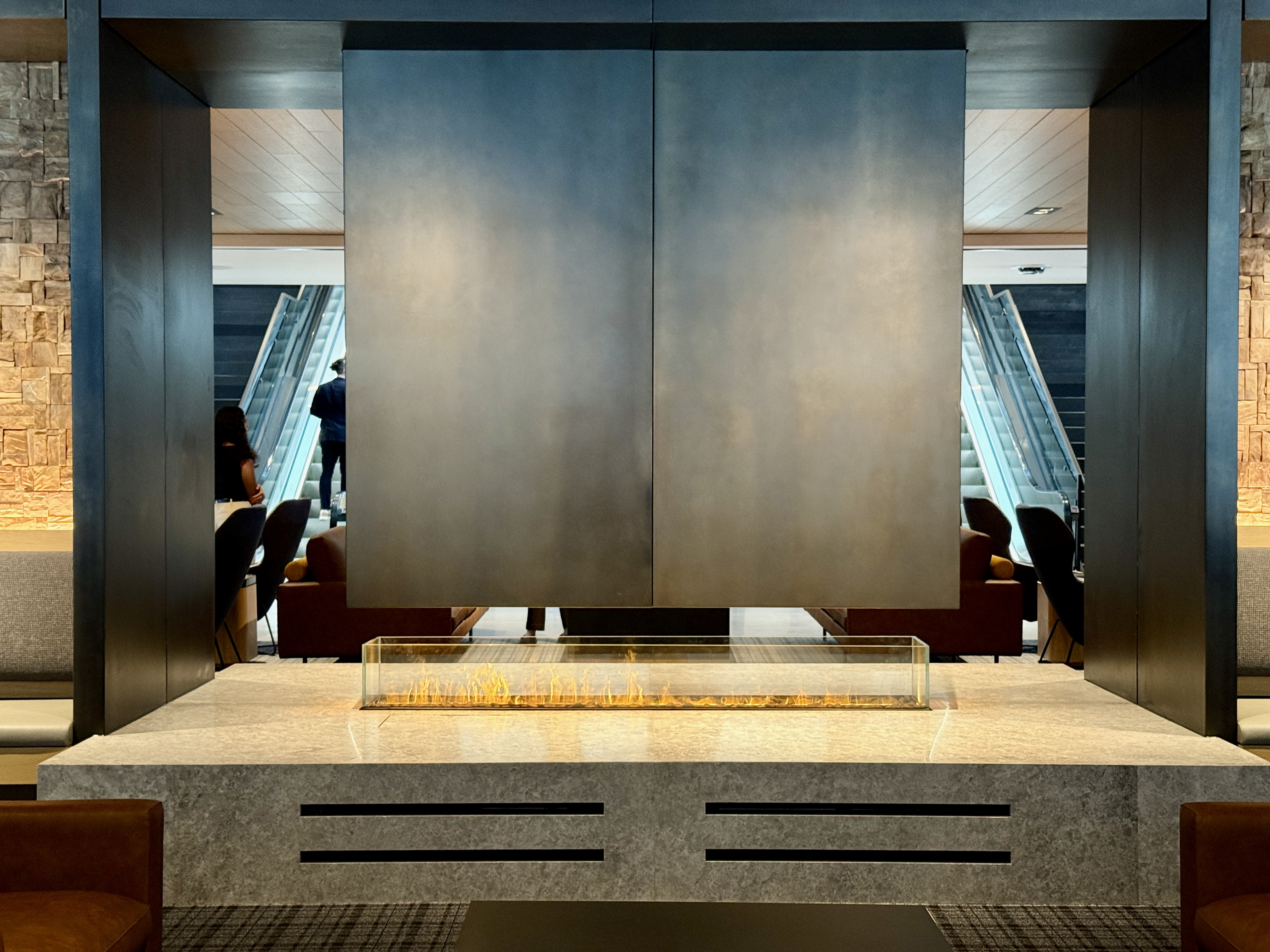United Club Denver B West Level 3 Fireplace United Club Denver B West Level 3 Fireplace