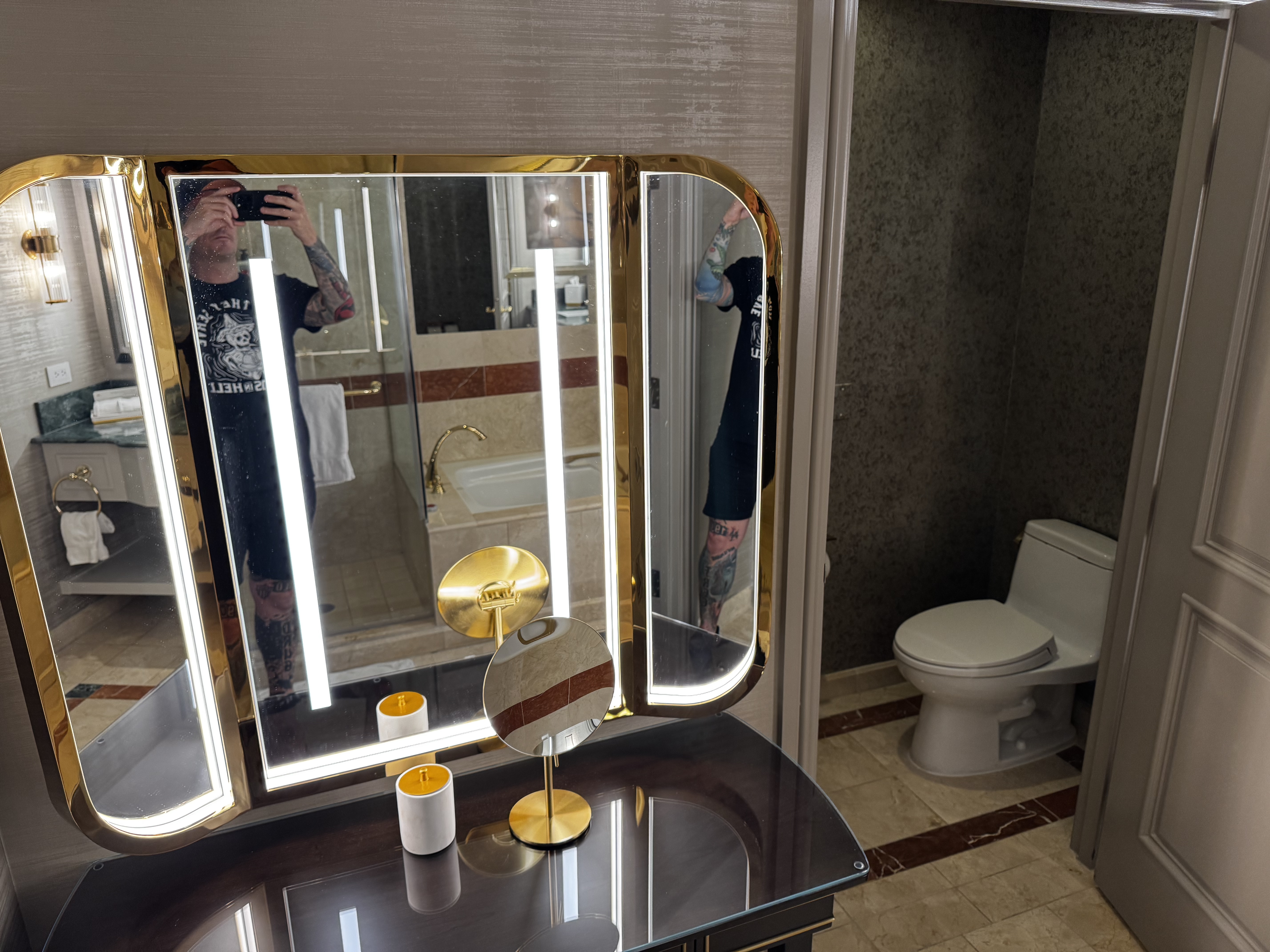 Venetian Las Vegas Remodeled Luxury King Suite bathroom toilet vanity