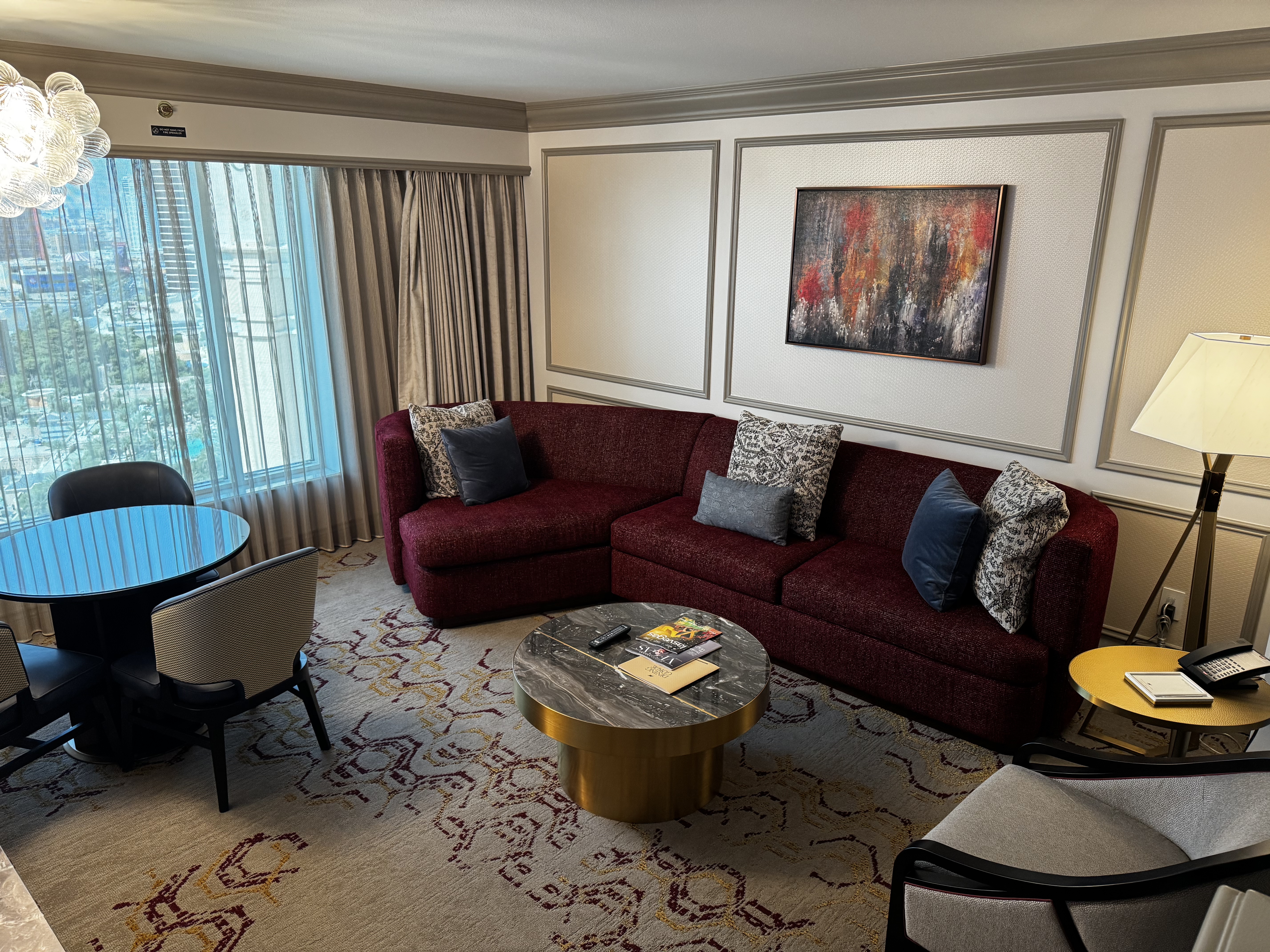 Venetian Las Vegas Remodeled Luxury King Suite sofa