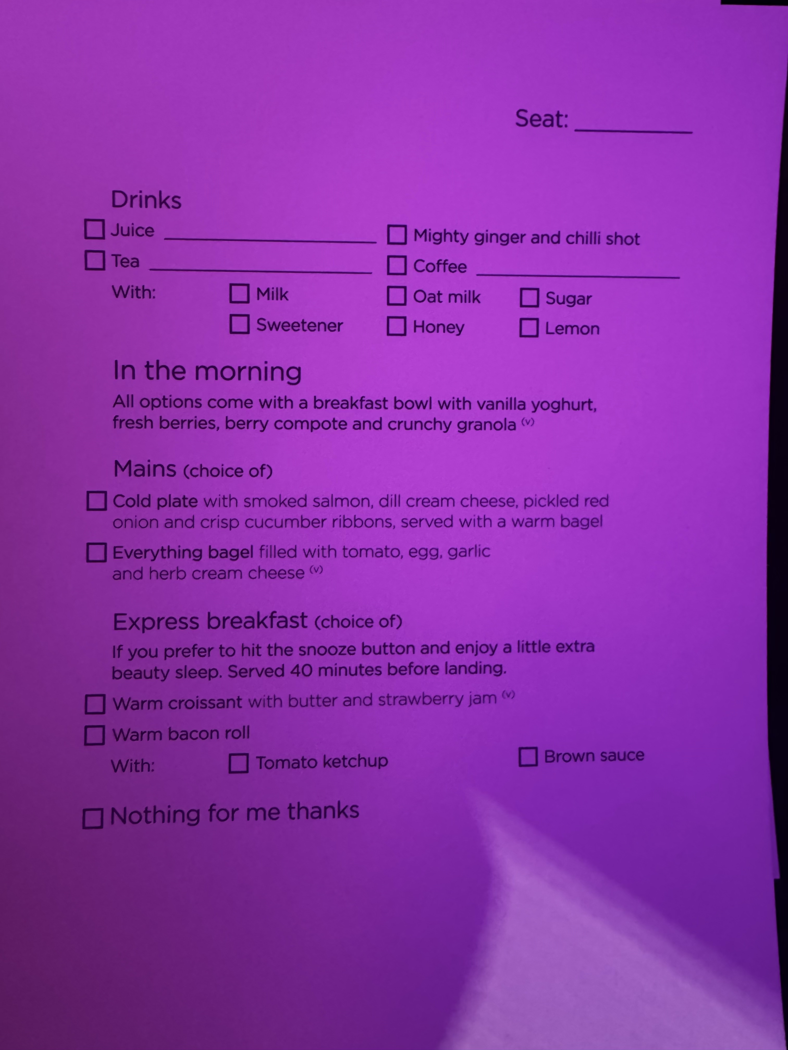 Virgin Atlantic A350 1000 Upper Class ordering
