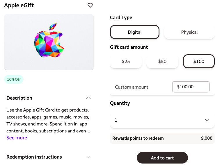 Wells Fargo Rewards redemption Apple gift card 10 discount Wells Fargo Rewards redemption Apple gift card 10 discount