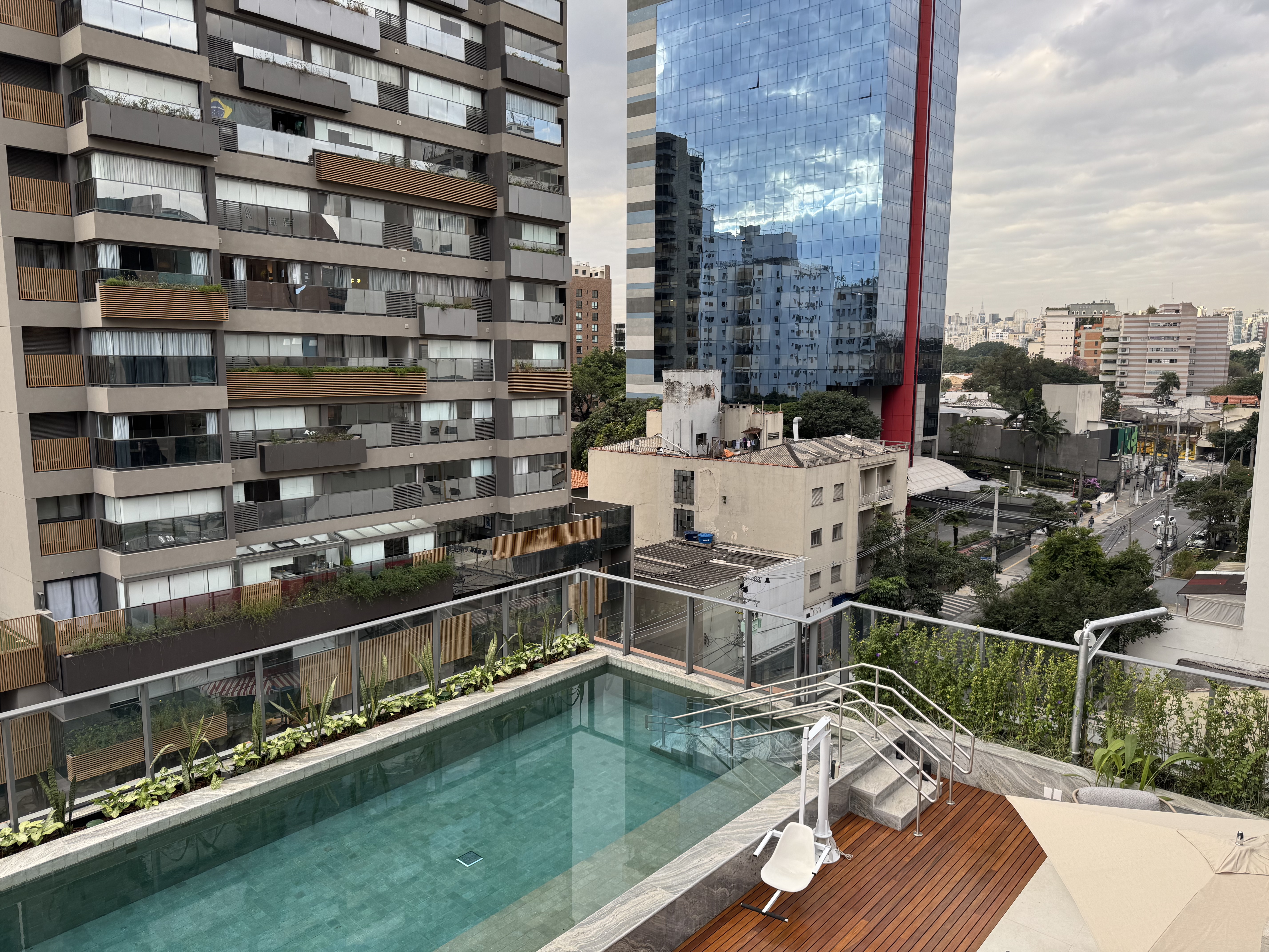 Westin Sao Paulo Marriott pool upper deck view Westin Sao Paulo Marriott pool upper deck view