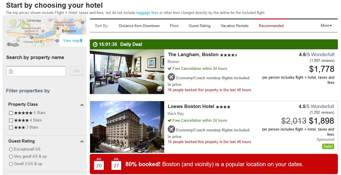 Hotwire Vacations Flight and Hotel
