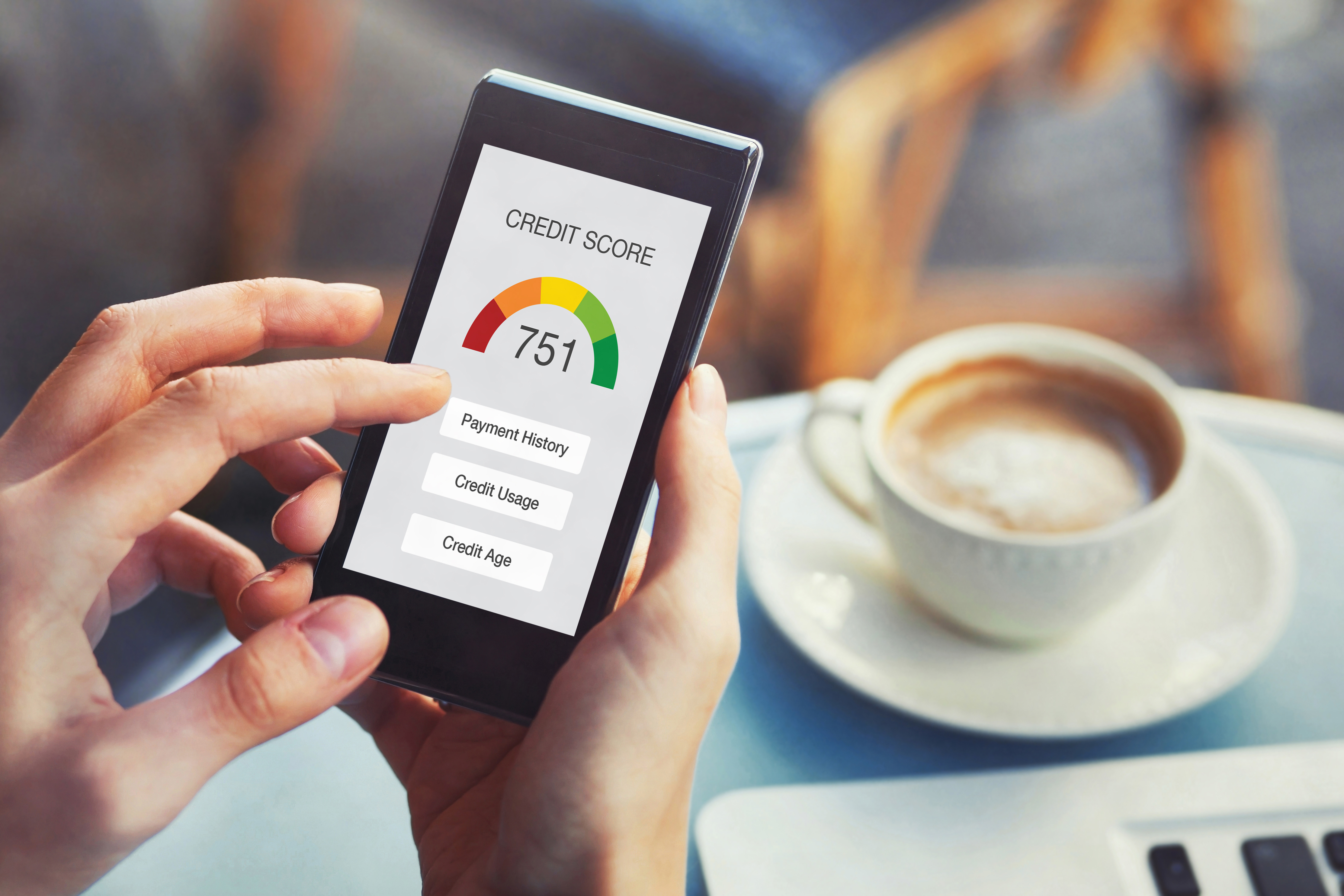 credit score concept on the screen of smartphone credit score concept on the screen of smartphone