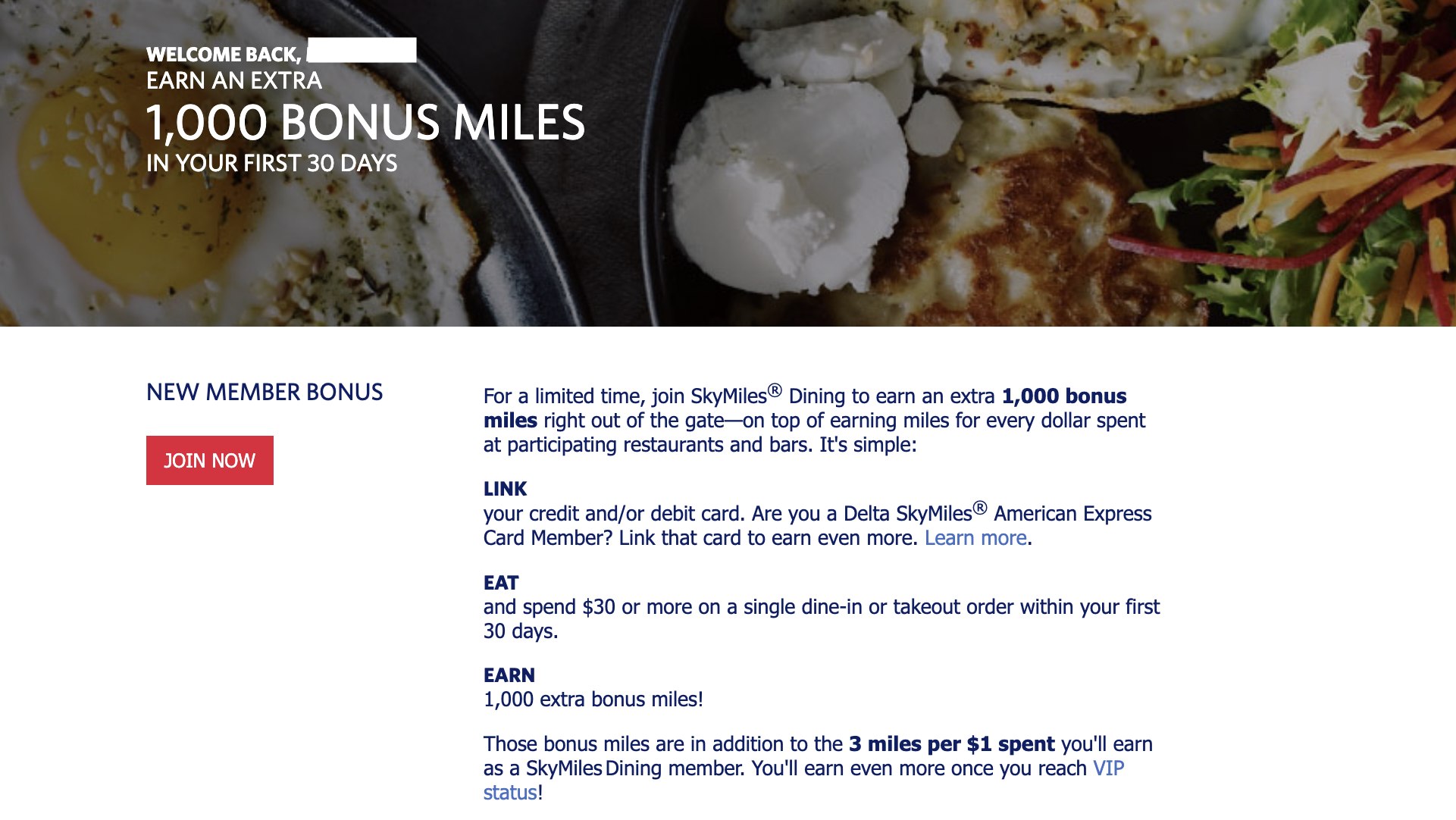 Delta SkyMiles Dining Program delta skymiles dining new member bonus