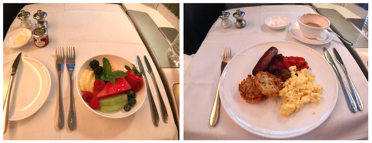 British Airways First Class Breakfast