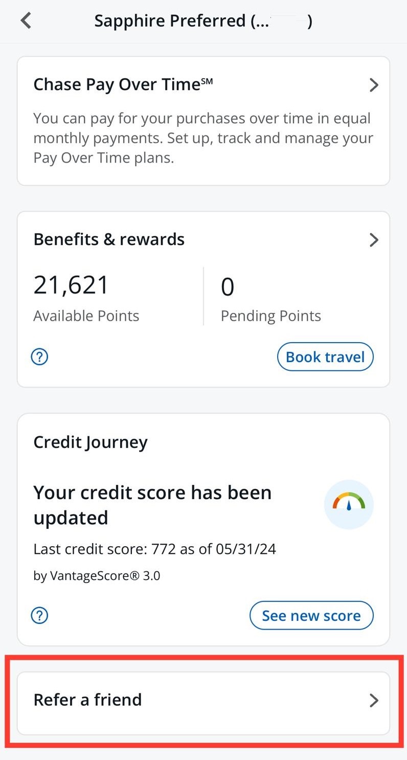Chase app Chase App refer a friend