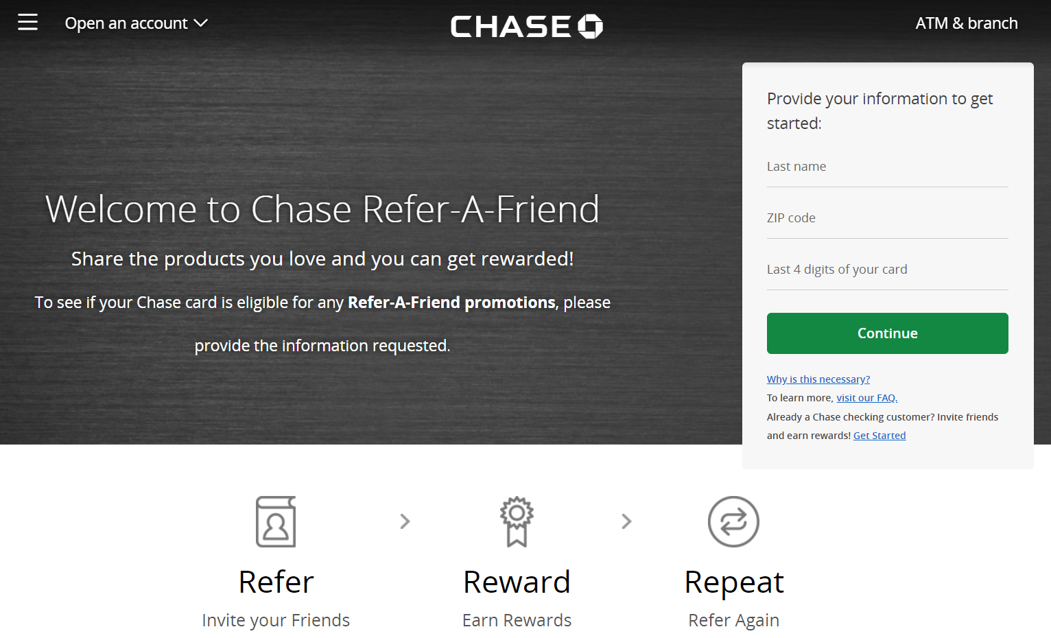Chase-Refer-A-Friend Refer A Friend – Referral Page – Chase