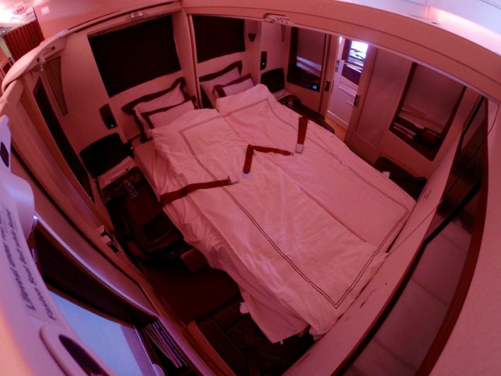 Singapore Suites First Class Lie Flat Double Bed