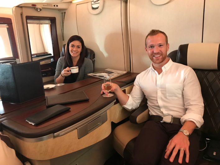 Singapore Suites First Class Morning Coffee and Champagne