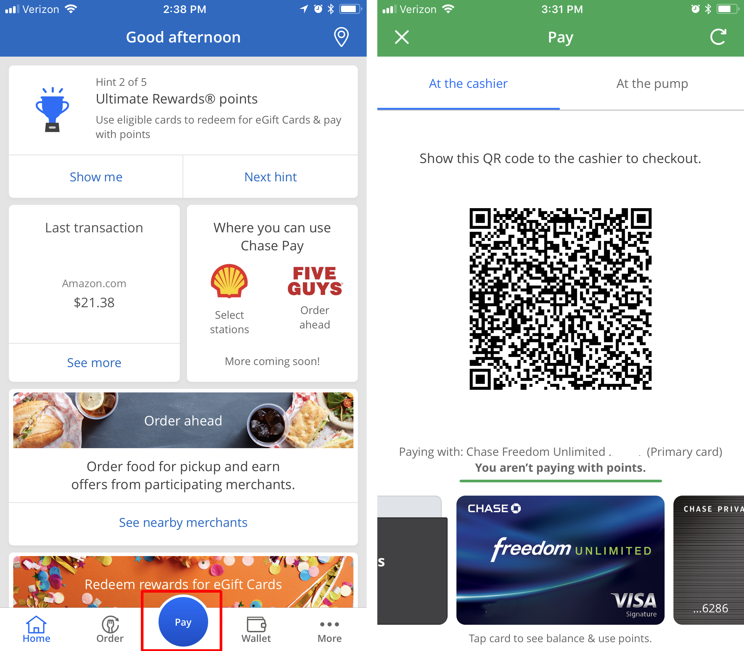 Chase Pay on Mobile