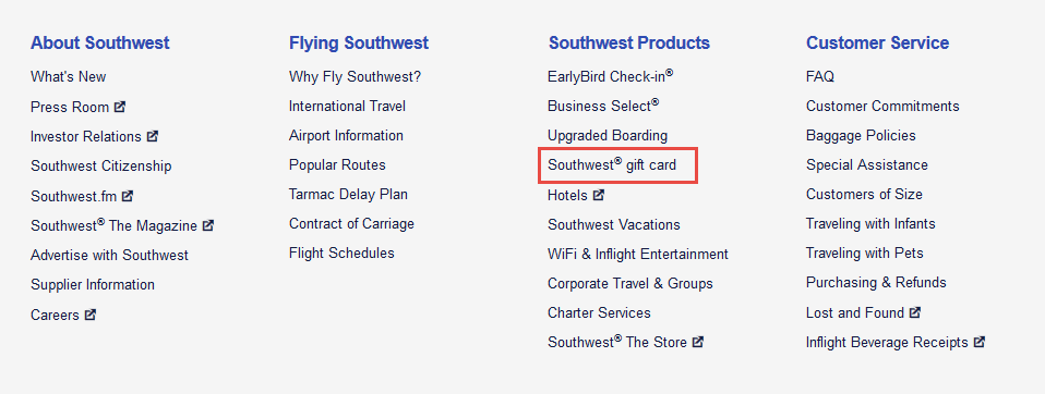 Purchasing a Southwest gift card online Purchasing a Southwest gift card online