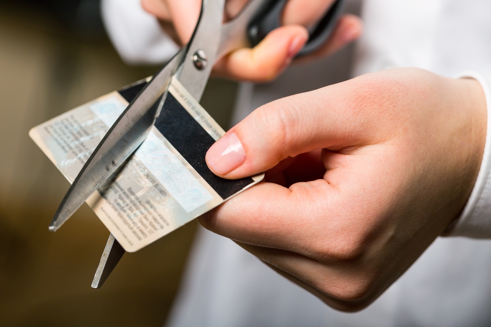 cutting up credit card