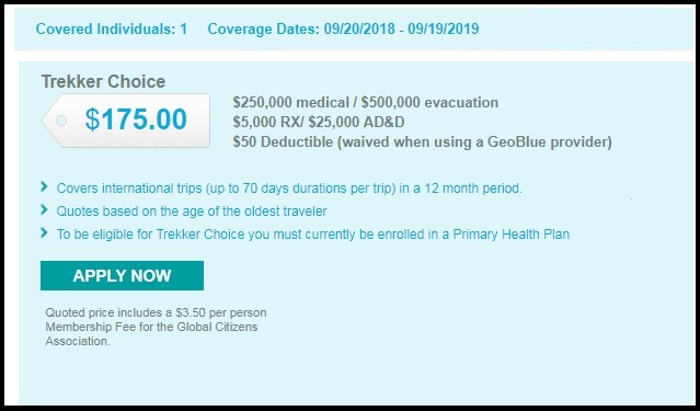 Travel Insurance example