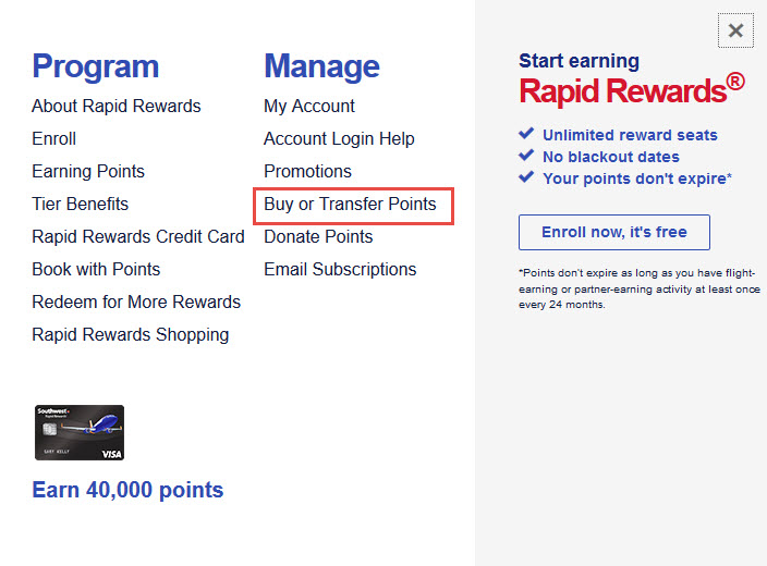 How To Buy Southwest Points