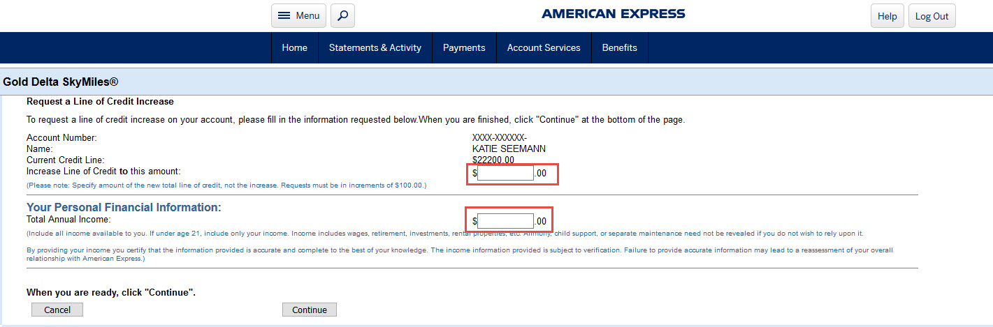 How To Request An Amex Credit Limit Increase Online 3 How To Request An Amex Credit Limit Increase Online
