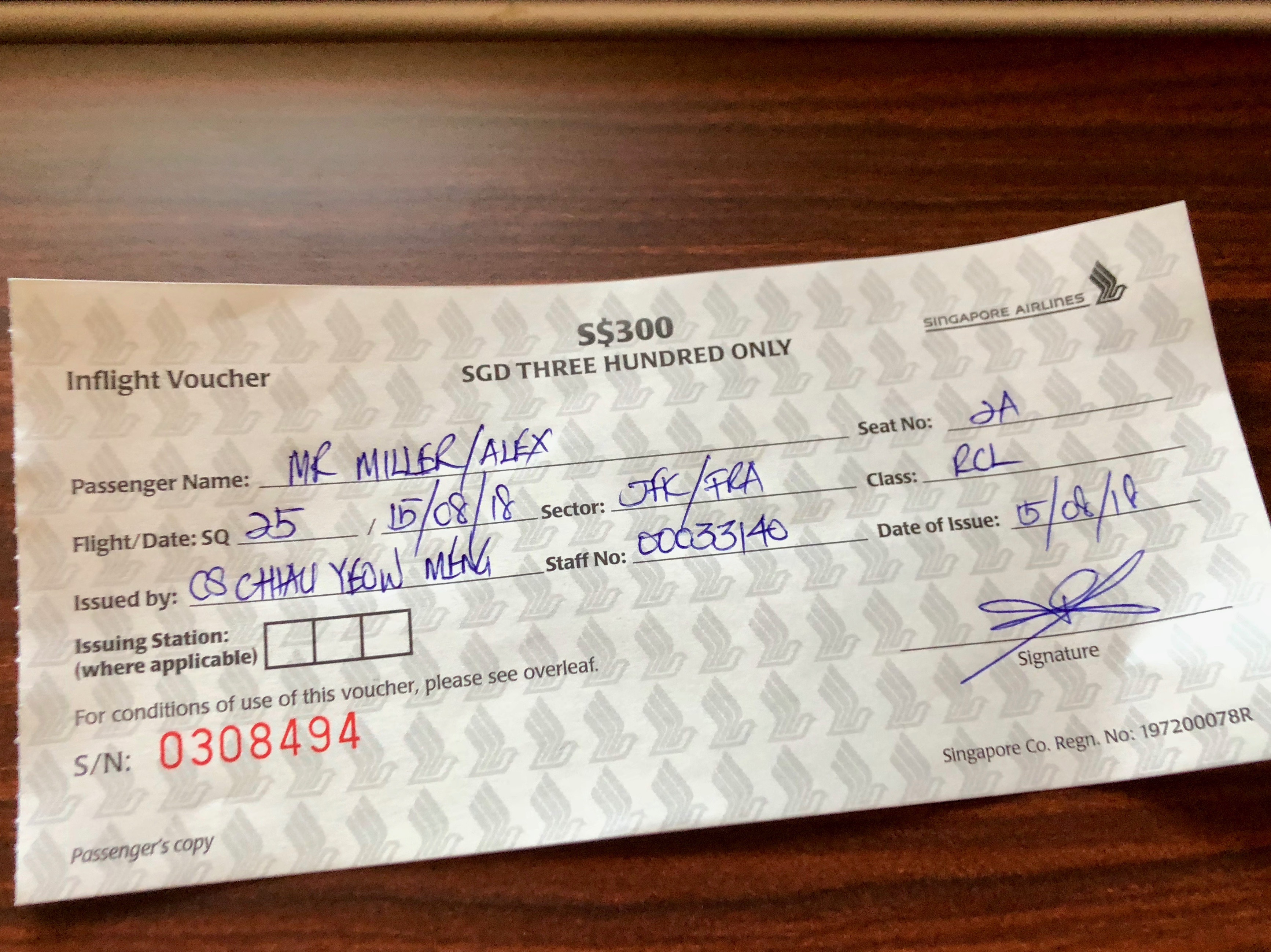 Singapore Airlines Voucher
