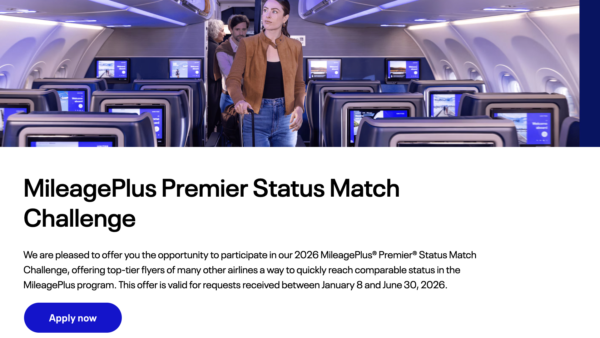United MileagePlus status match 2026