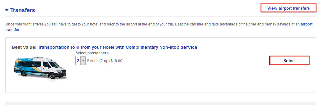 Southwest Vacations - Airport Transfer