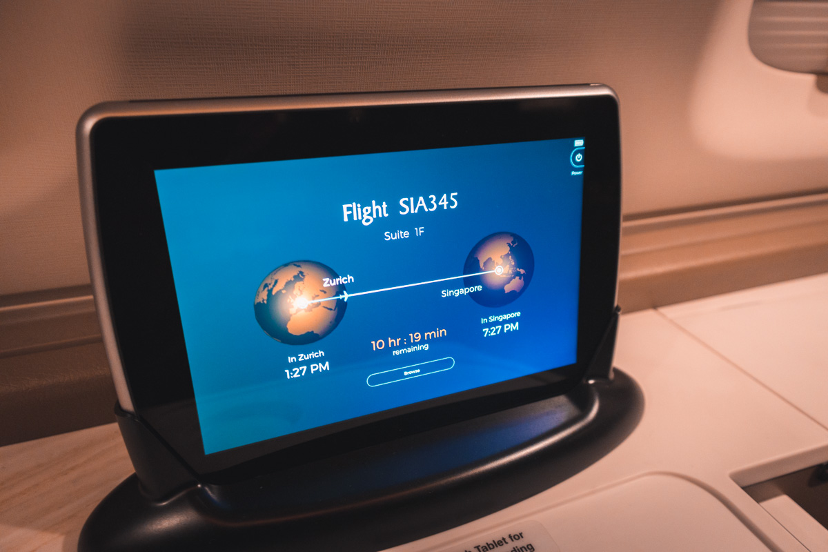 Singapore Airlines new A380 First Suite Tablet