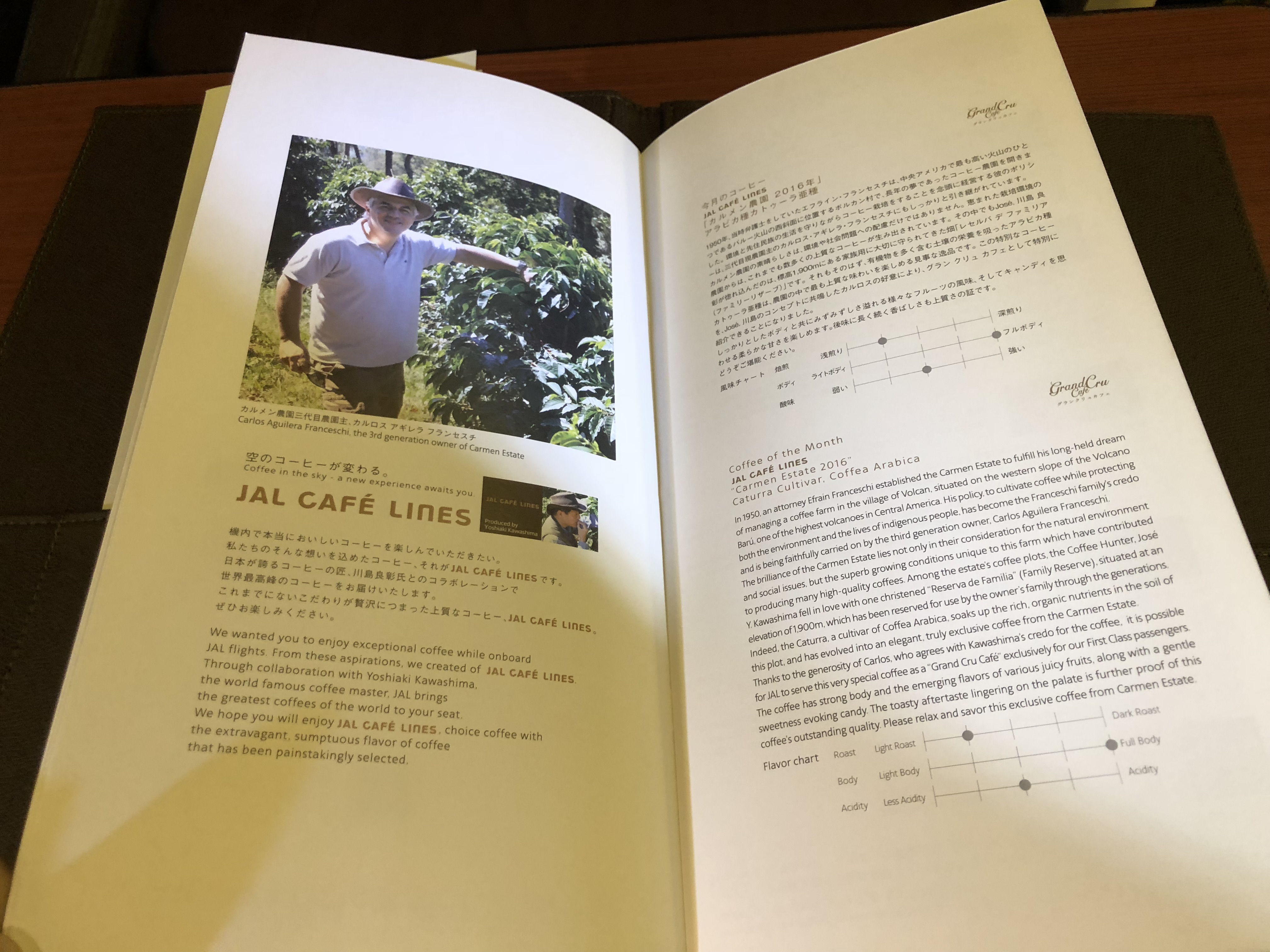 Japan Airlines 777 First Class Coffee