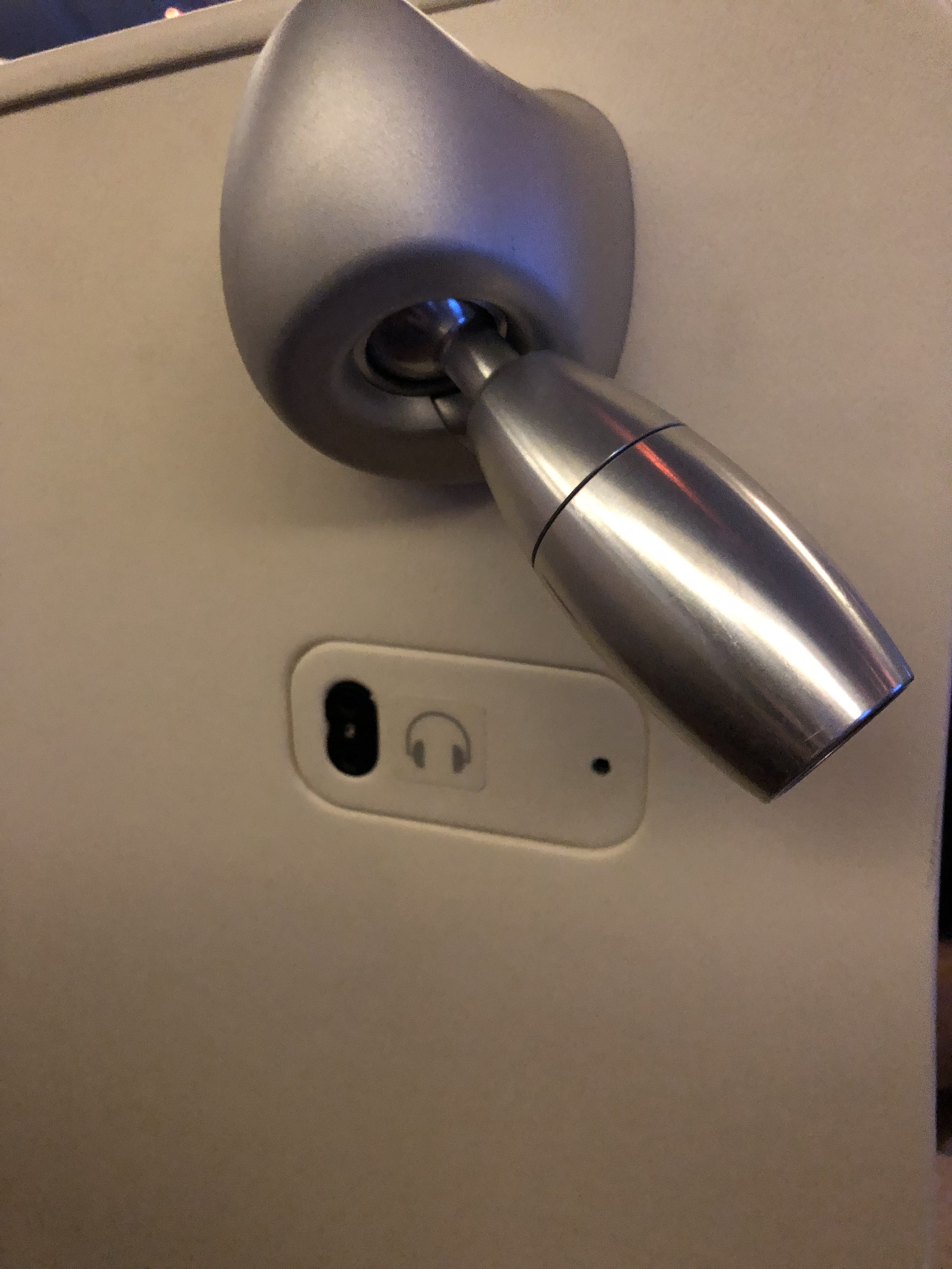 Japan Airlines 777 First Class Headphone Jack and Reading Light