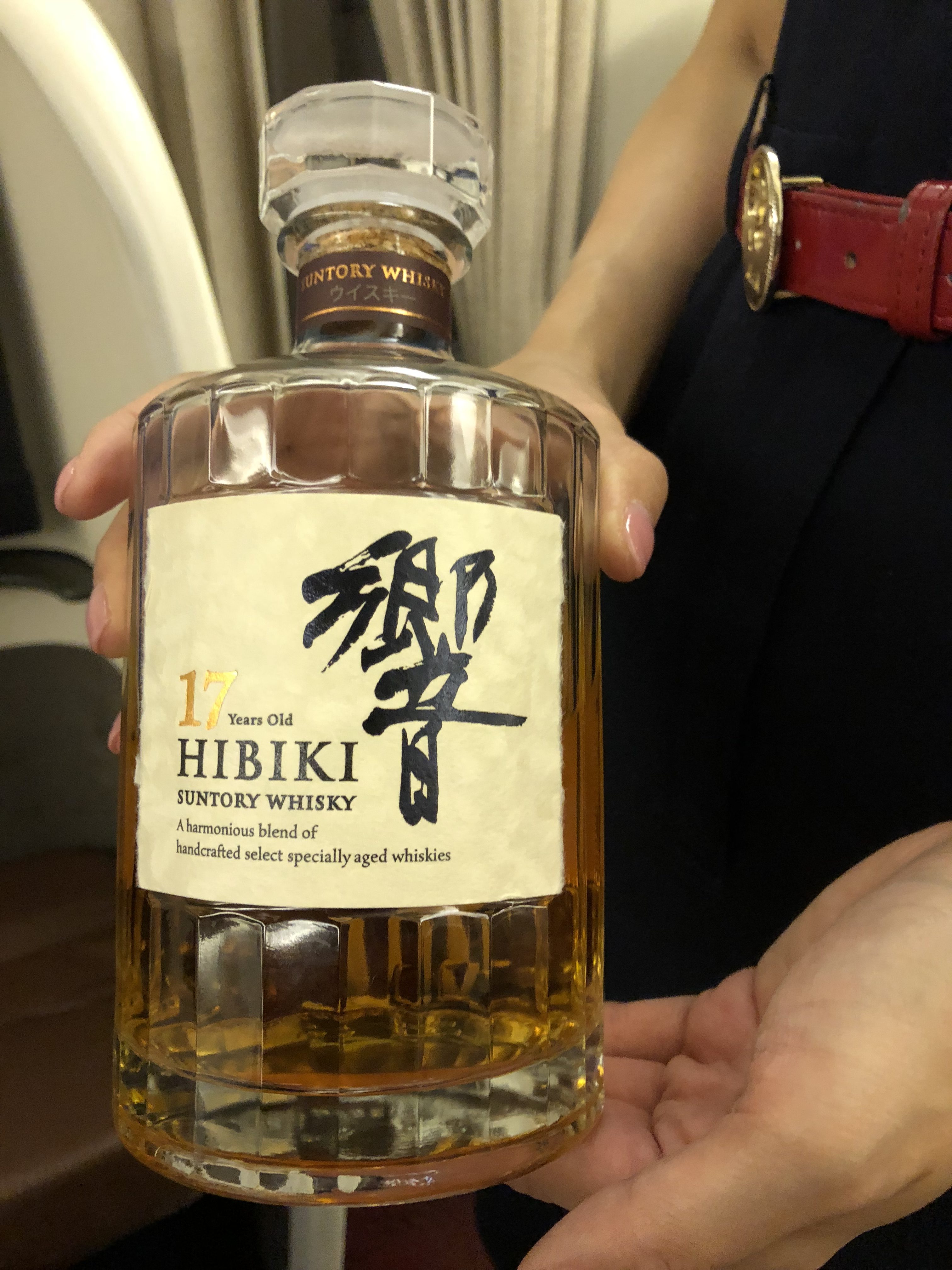 Japan Airlines 777 First Class Hibiki 17 Whisky