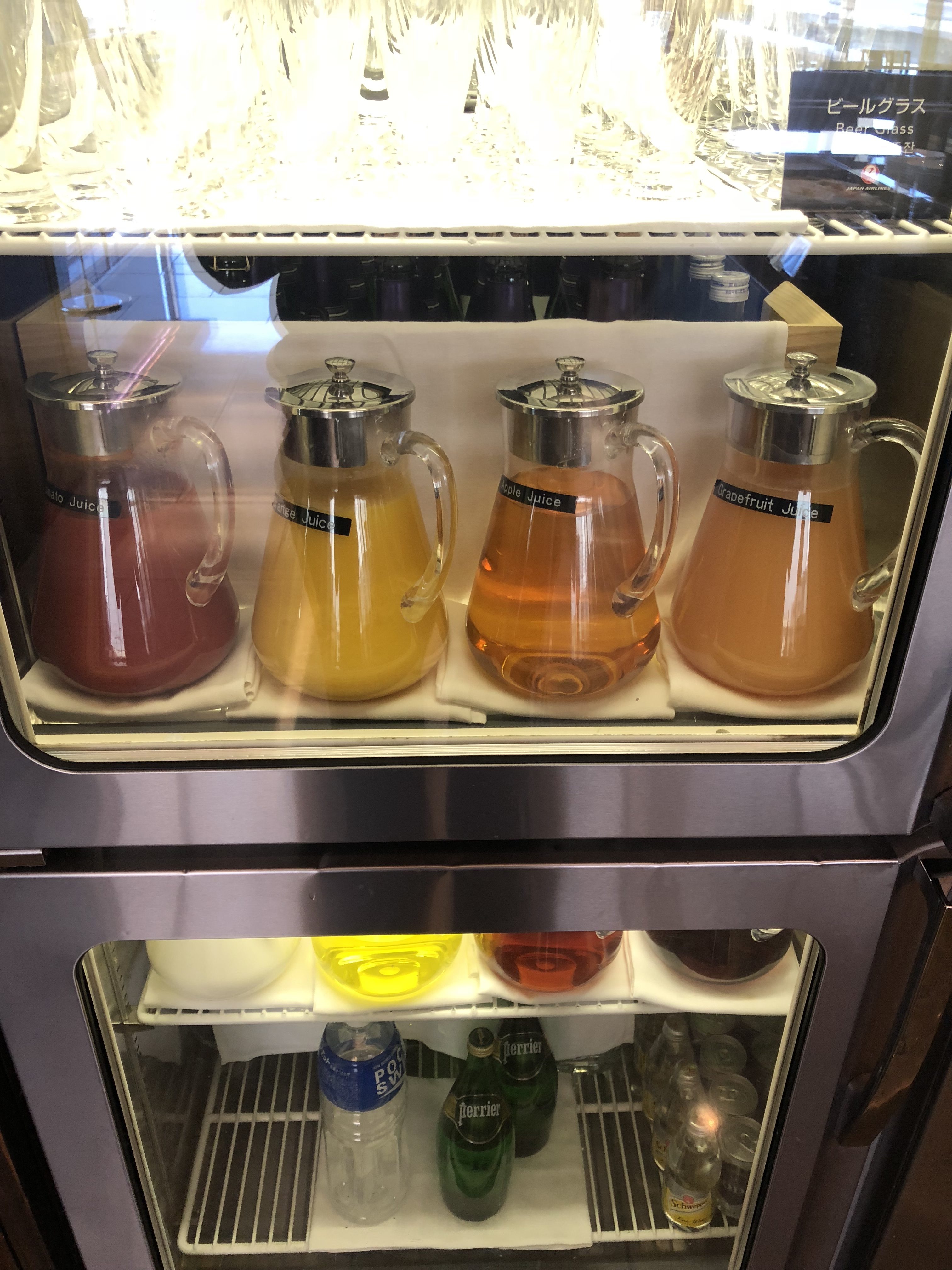 Refrigerator in JAL First Class Lounge