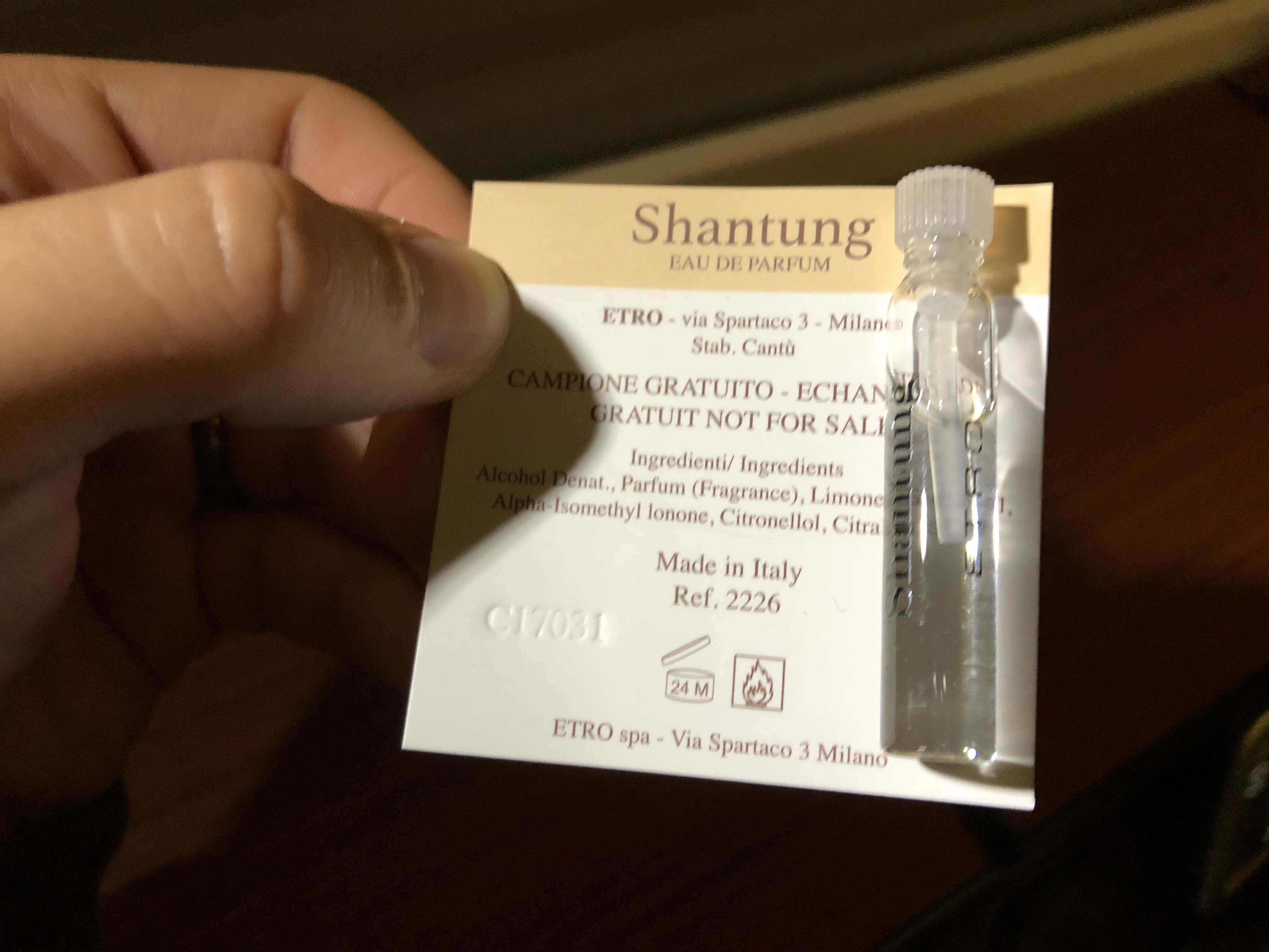 Japan Airlines 777 First Class Perfume