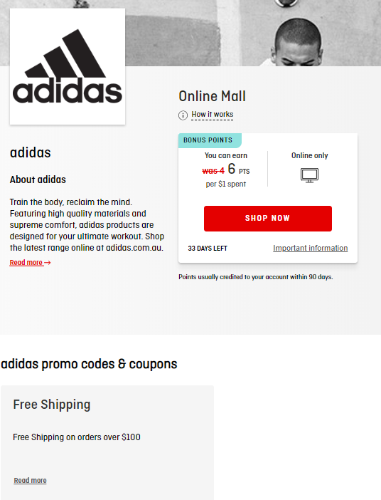 Qantas Shopping Online Shopping Portal Example Retailer