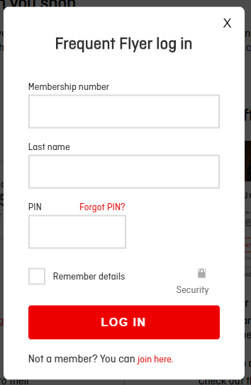 Qantas Shopping Online Shopping Portal Log in